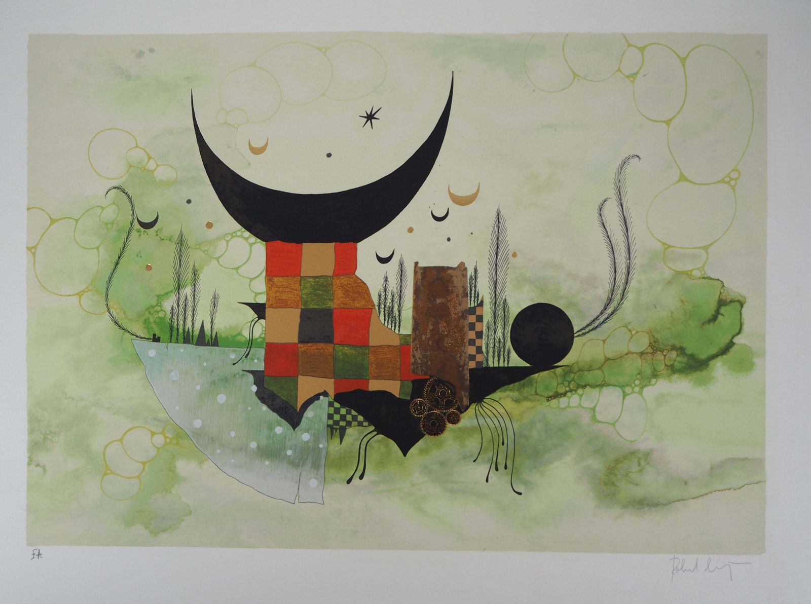 Roland Cucejtriumph Of The Surreal Moon   Handsigned Original Lithograph photo for sale