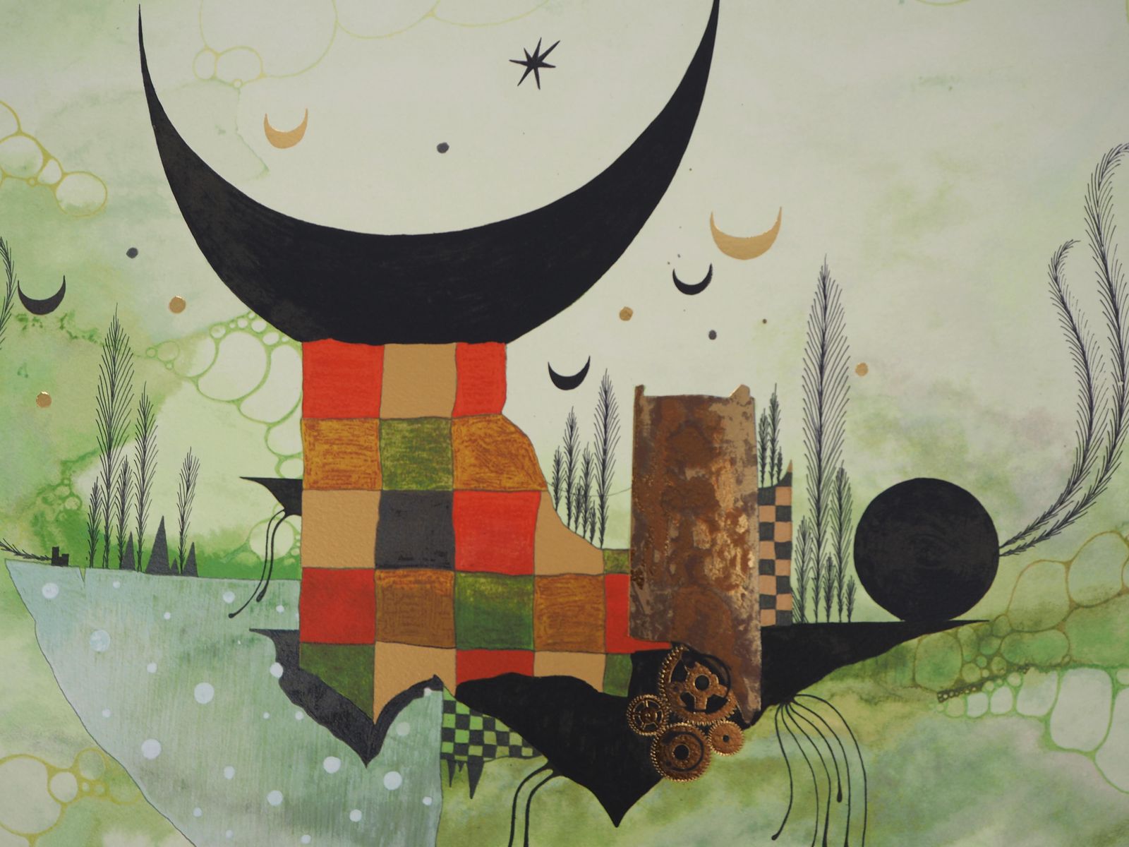 Roland Cucejtriumph Of The Surreal Moon   Handsigned Original Lithograph photo Art