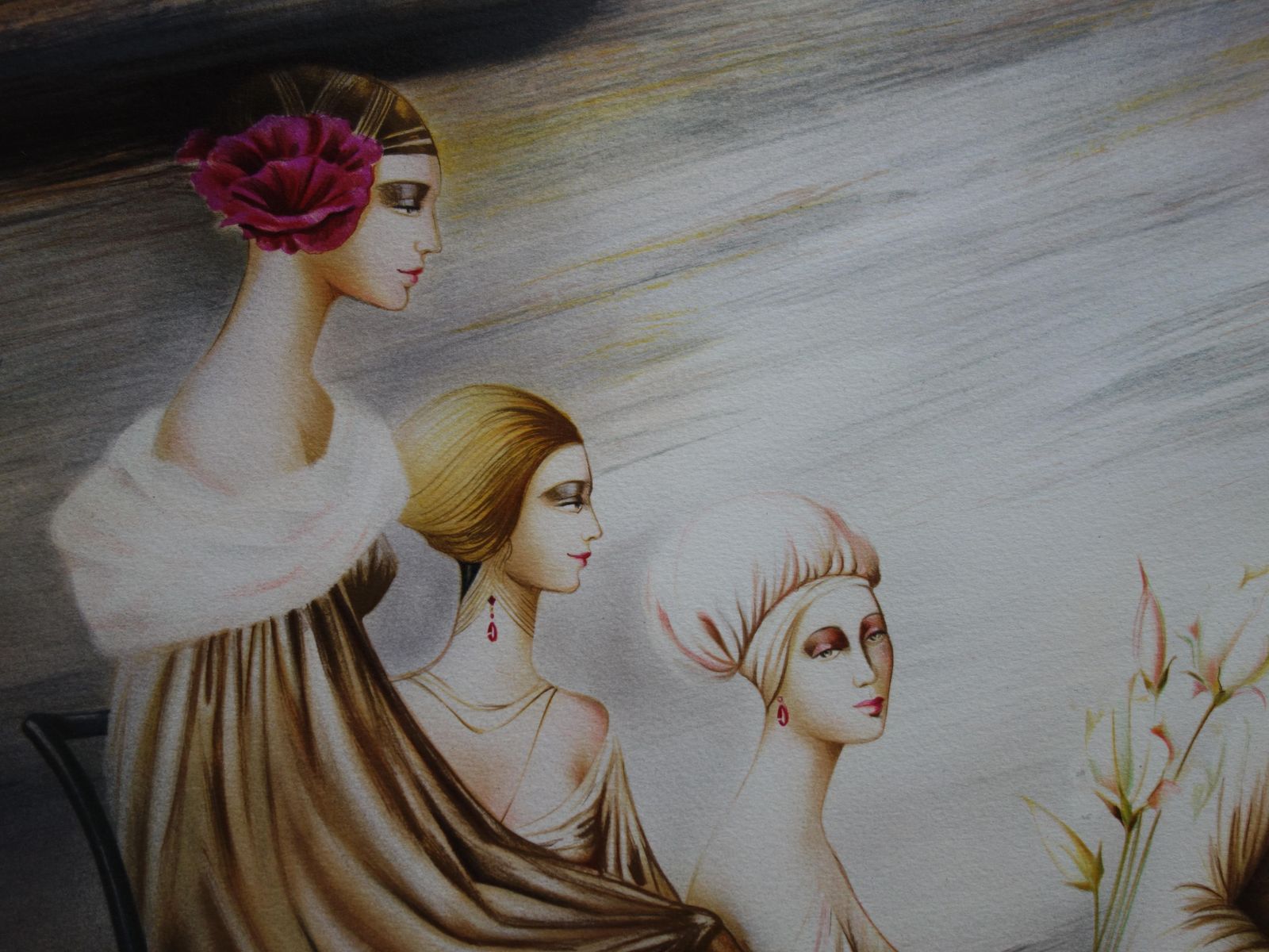 Philippe Augéthe Beauties In The Garden   Original Handsigned Lithograph1985 photo Art