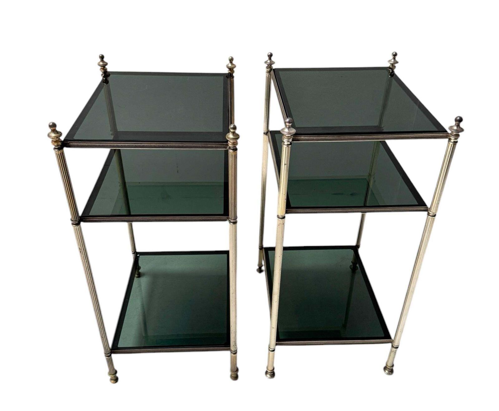 Hollywood Regency Pair Of Side Tables By Maison Jansen, 1940s photo vinterior
