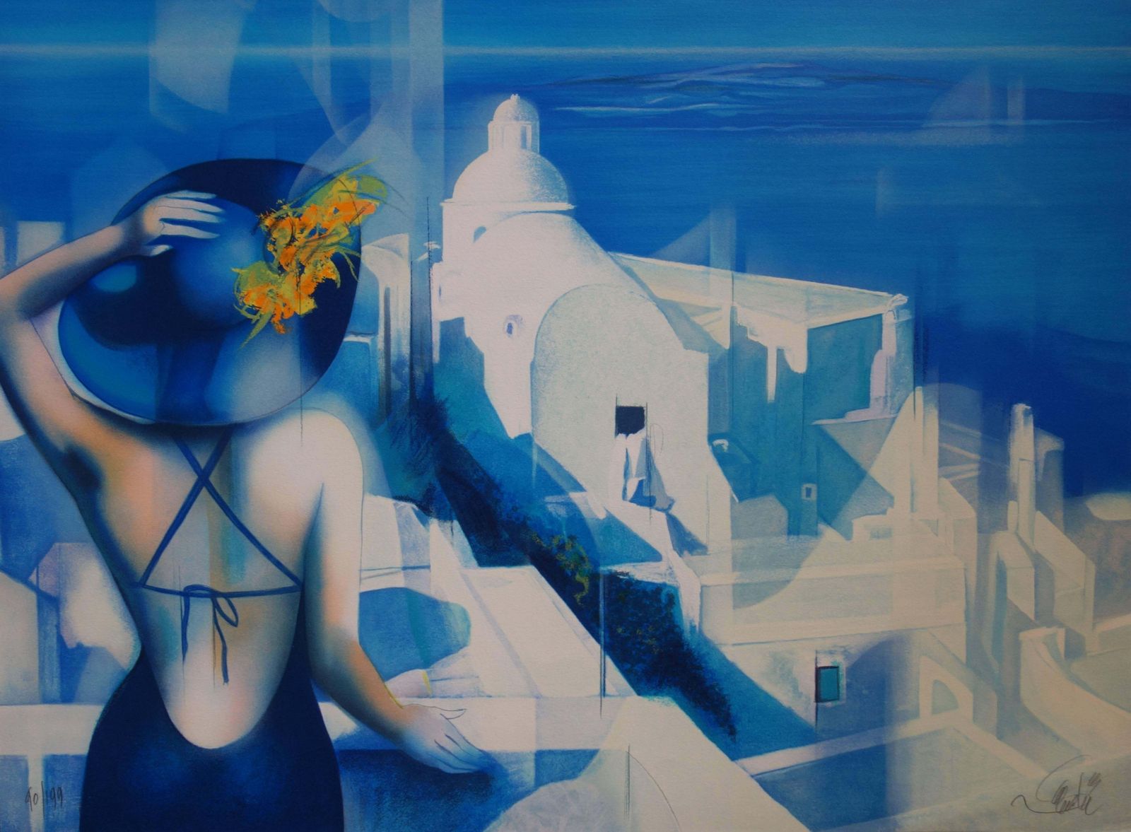 Jean Baptiste Valadiewhite Light Of Santorini   Original Handsigned Lithograph