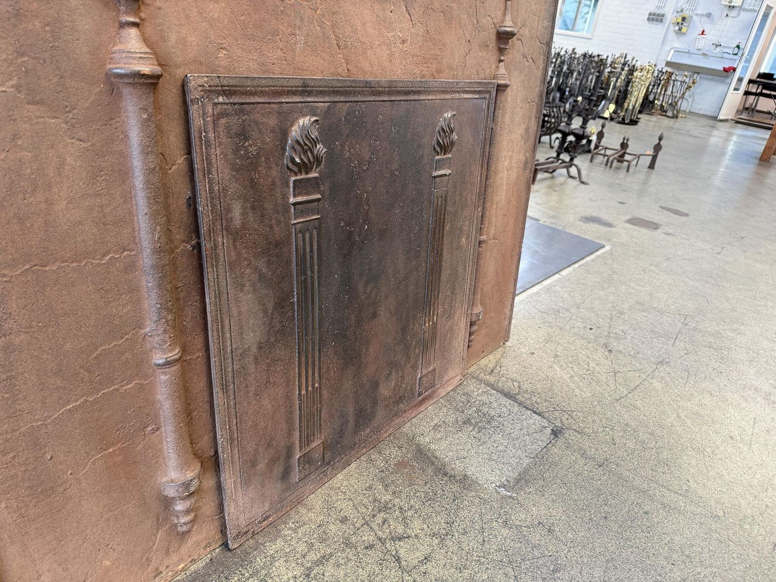 photo furniture French 'Pillars Of Freedom' Fireback / Backsplash, Neoclassical Period, 19th C.