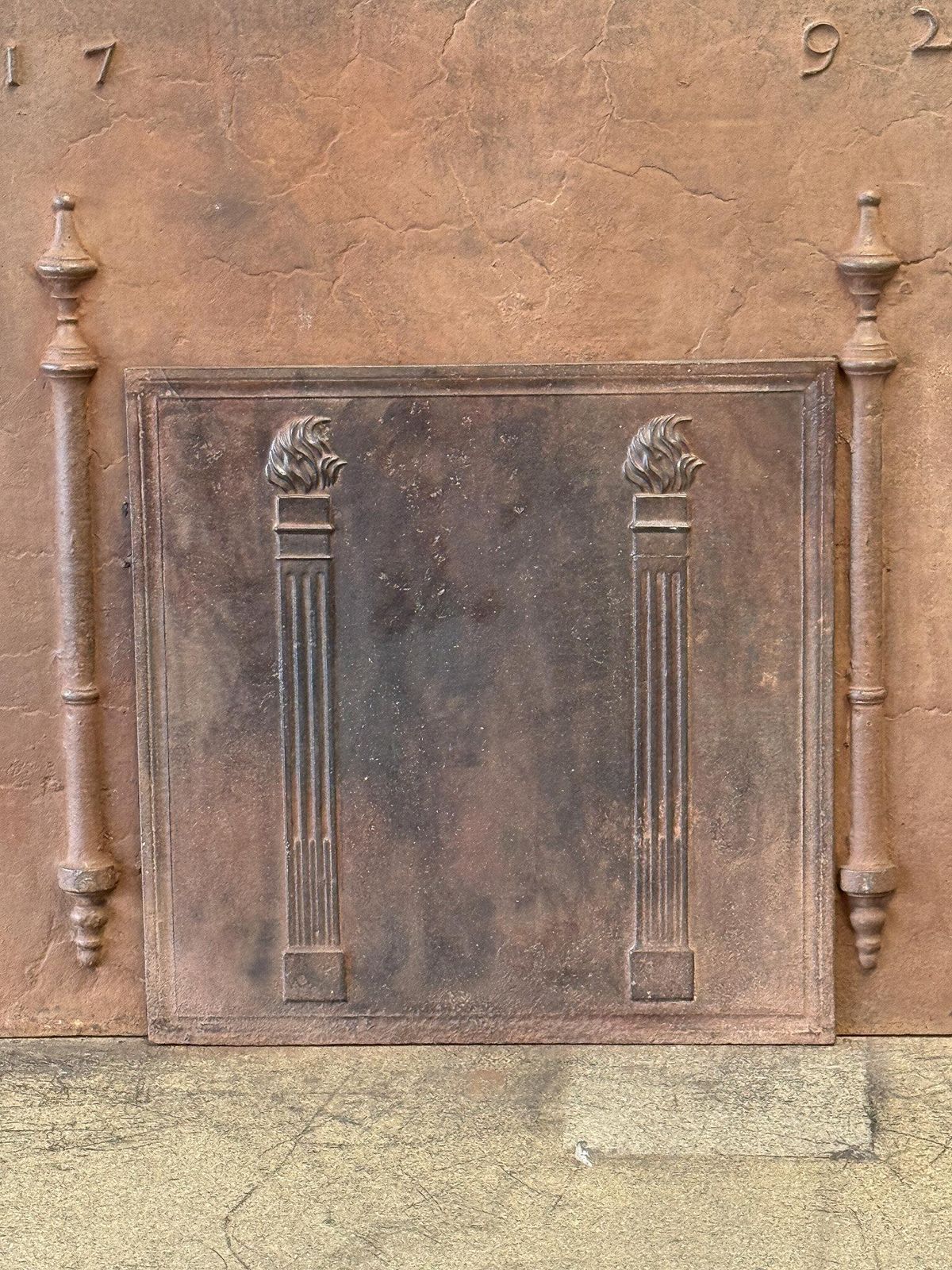 photo for sale French 'Pillars Of Freedom' Fireback / Backsplash, Neoclassical Period, 19th C.