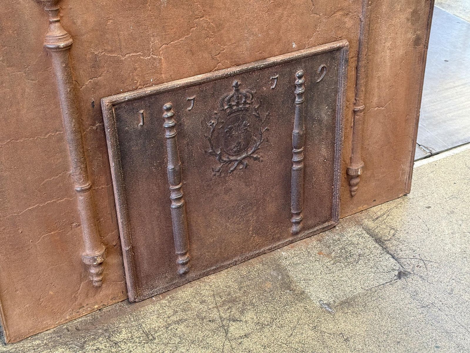 French Louis XV Arms Of France Fireback / Backsplash, Dated 1779 photo Home Fixtures