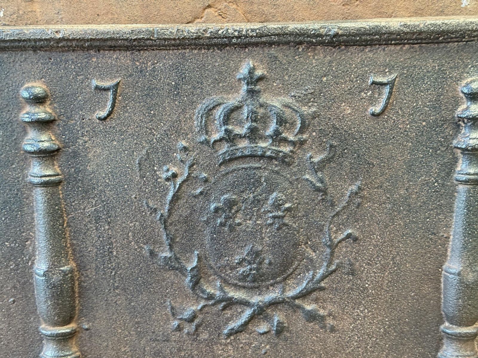 French Louis XV Arms Of France Fireback / Backsplash, Dated 1779 photo vintage