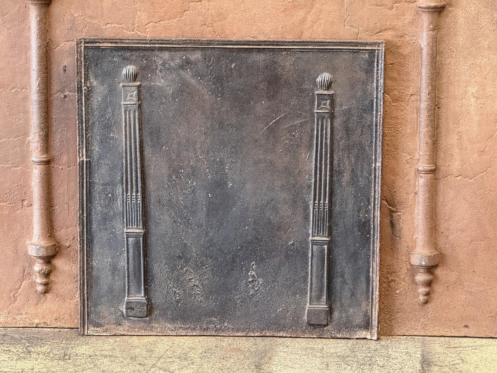 Antique French Neoclassical 'Pillars Of Freedom' Fireback / Backsplash photo buy