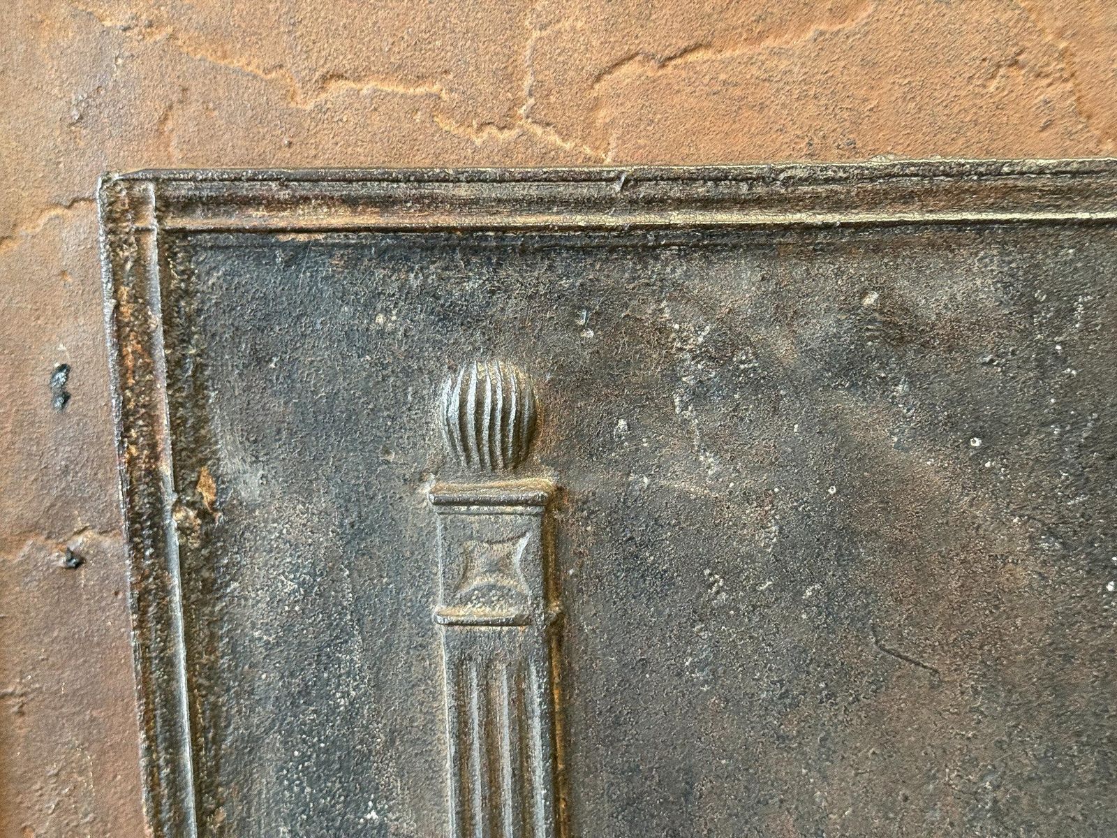 Antique French Neoclassical 'Pillars Of Freedom' Fireback / Backsplash photo vintage