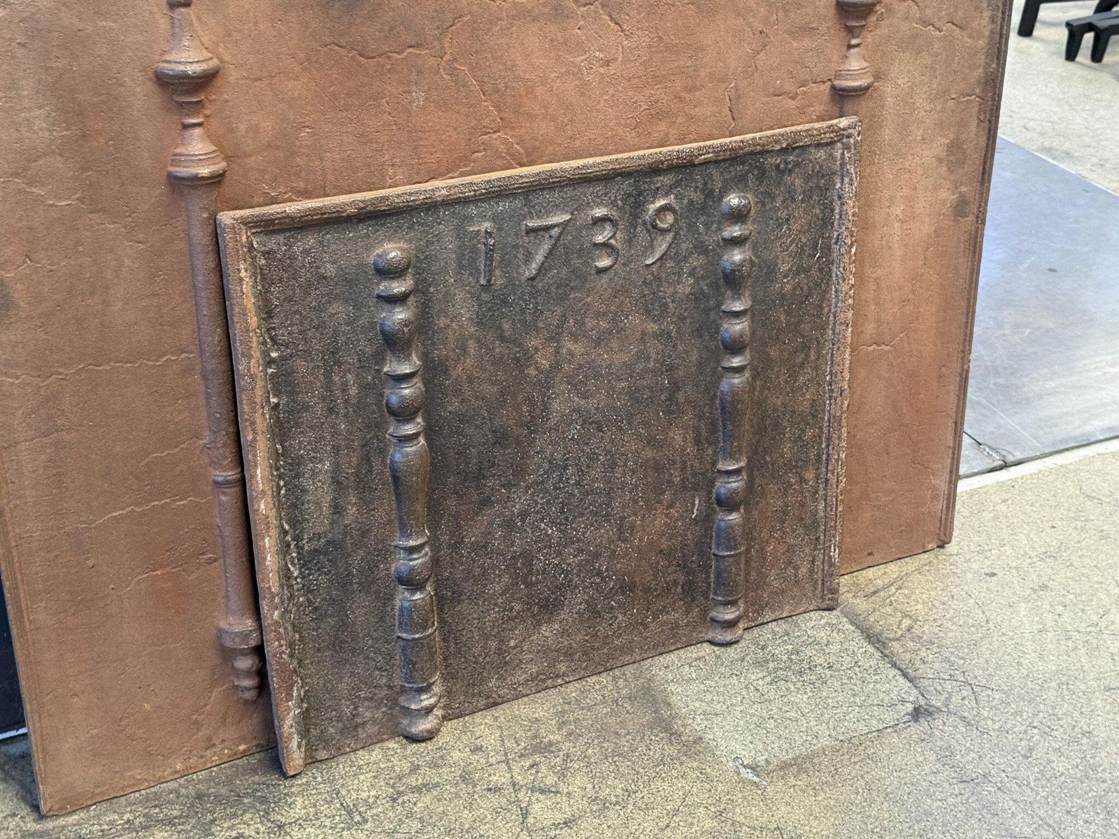 photo furniture French Louis XV Period 'Year' Fireback / Backsplash, Dated 1739