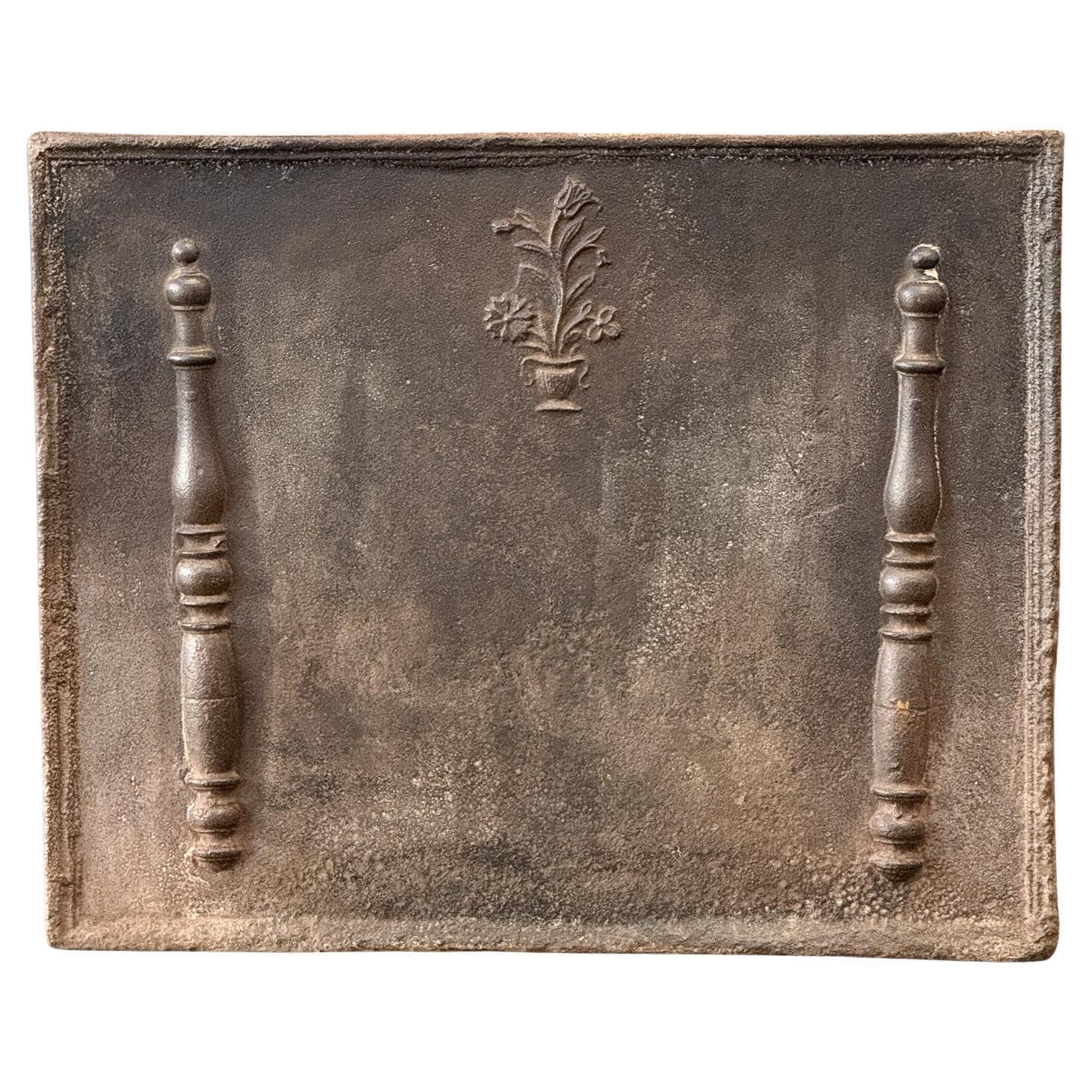 French Louis XV Period 'Flower Basket' Fireback / Backsplash, 18th Century