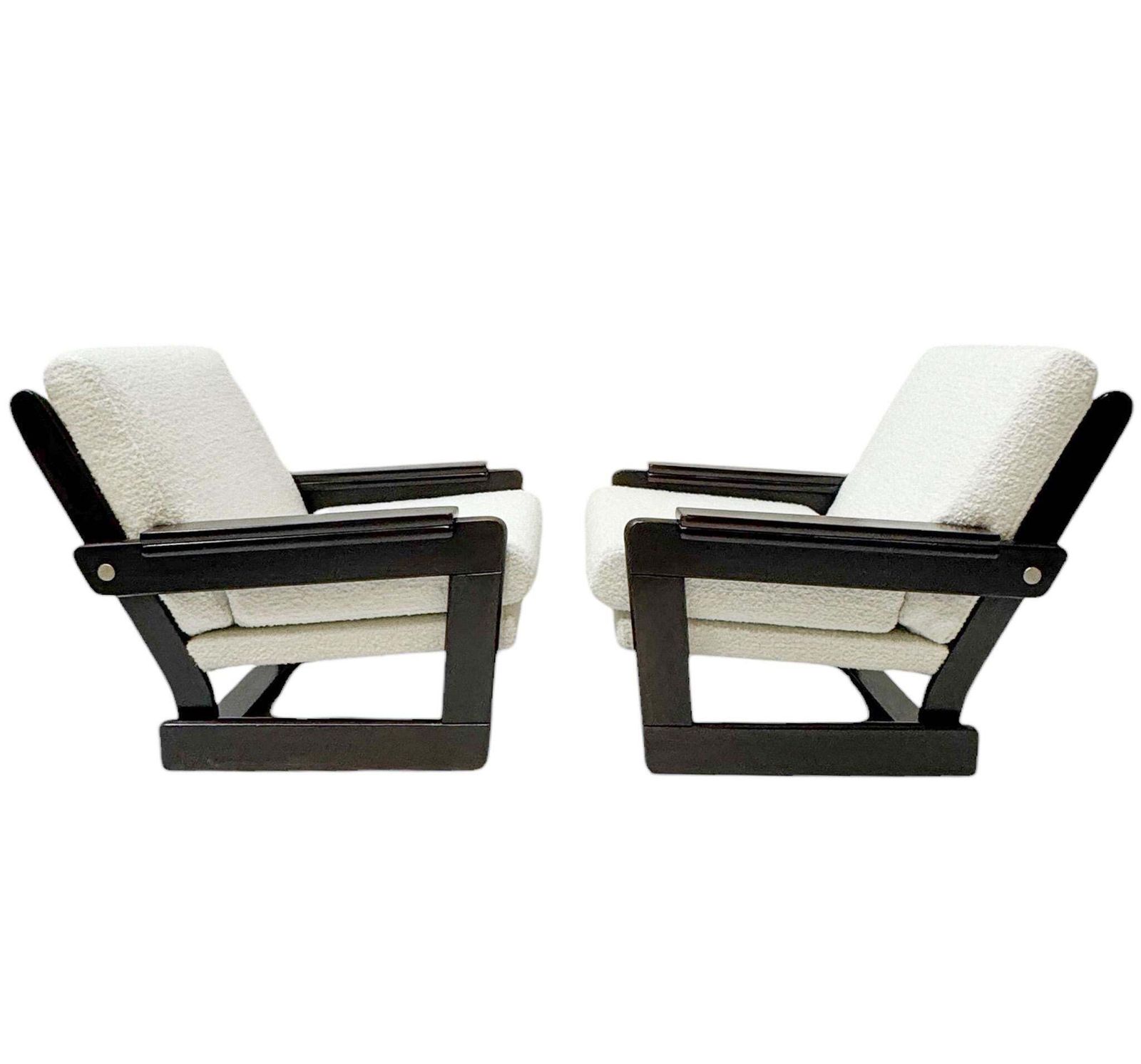 Mid Century Modern Wenge Lounge Chairs With Bouclé Upholstery, 1970s photo 3381.0