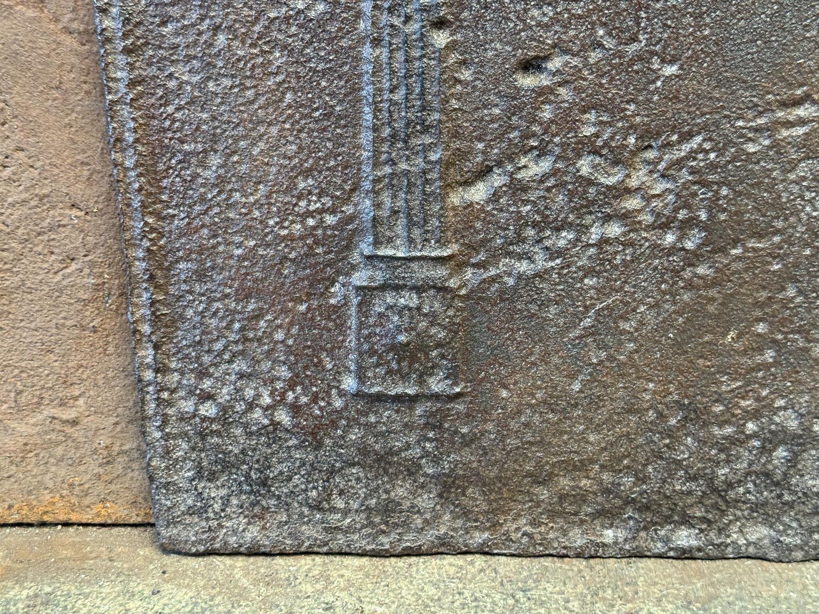photo furniture French 'Pillars Of Freedom' Fireback / Backsplash, 18th   19th C, Neoclassical P