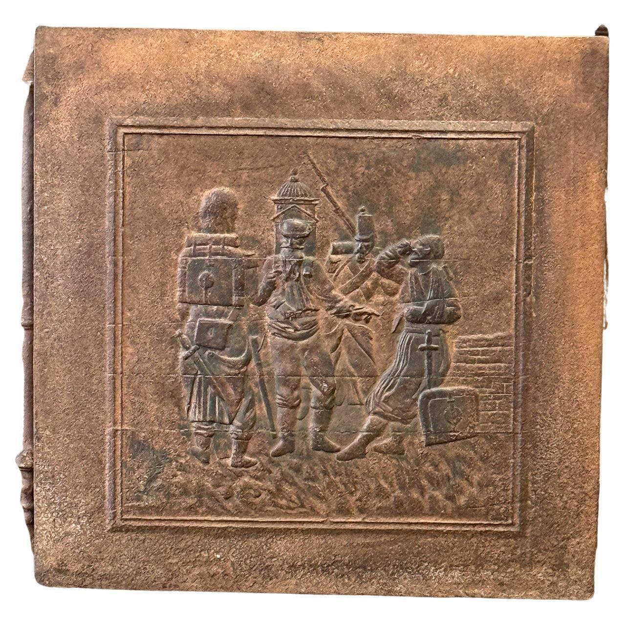 Large French Napoleon III Period 'Soldiers' Fireback / Backsplash photo furniture