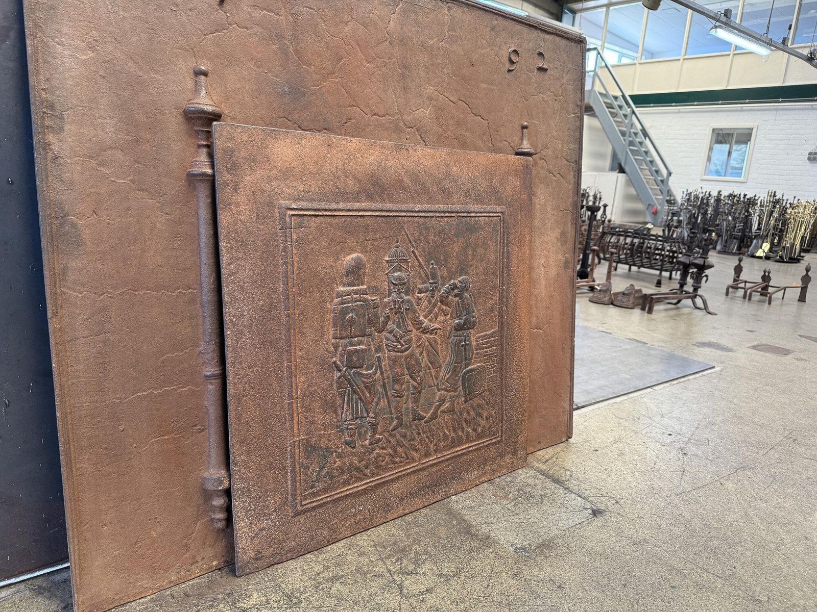 Home Fixtures Large French Napoleon III Period 'Soldiers' Fireback / Backsplash photo