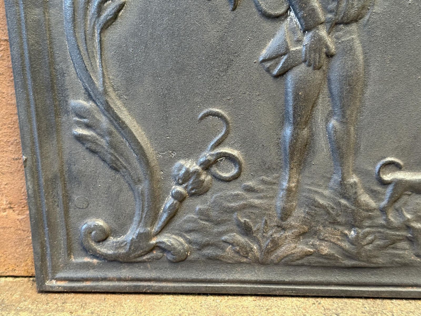 French Napoleon III Style 'Hunter' Fireback / Backsplash, 20th Century photo vintage