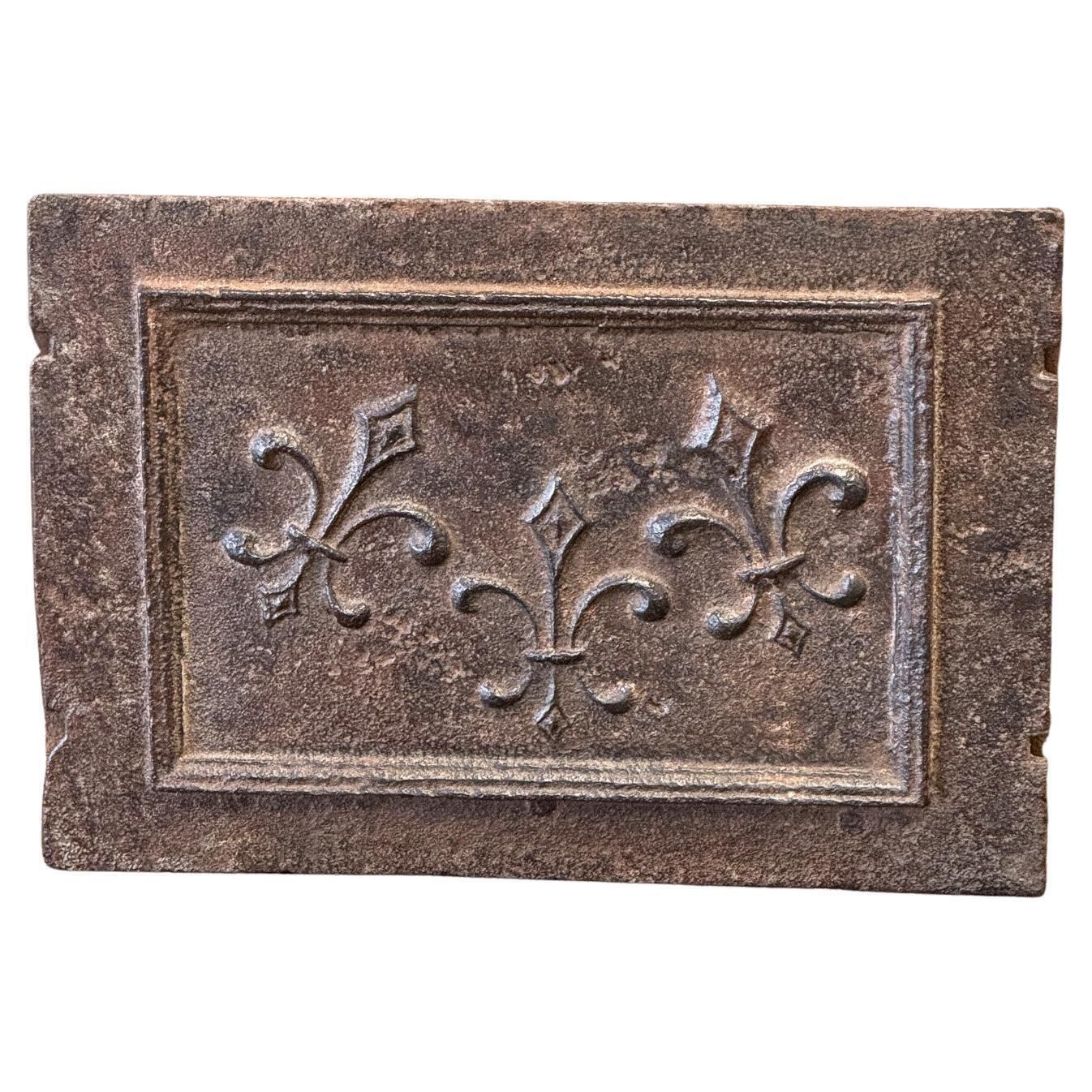 French Louis XV 'Fleur De Lys' Fireback / Backsplash, 18th Century Period
