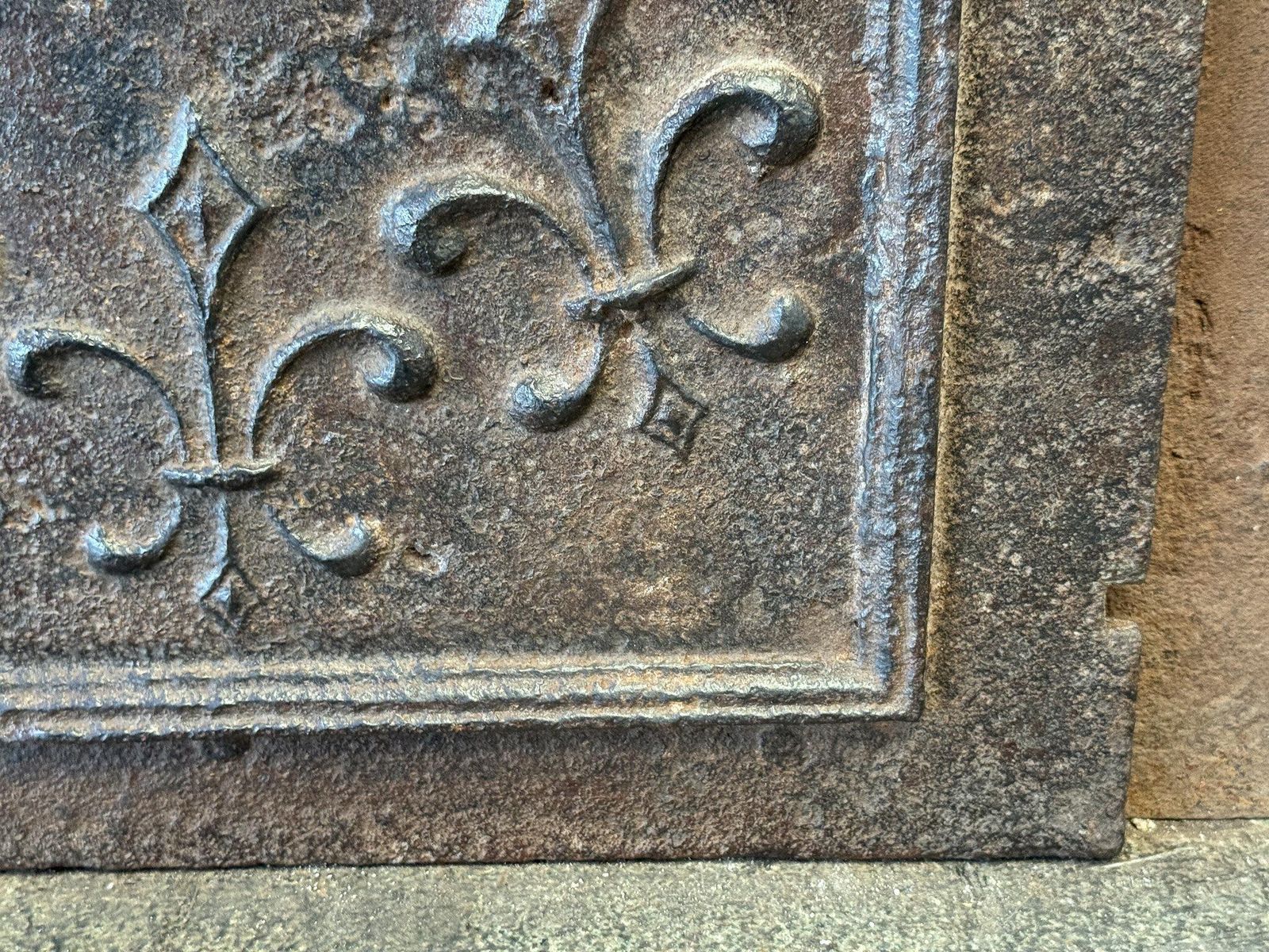 French Louis XV 'Fleur De Lys' Fireback / Backsplash, 18th Century Period photo vintage