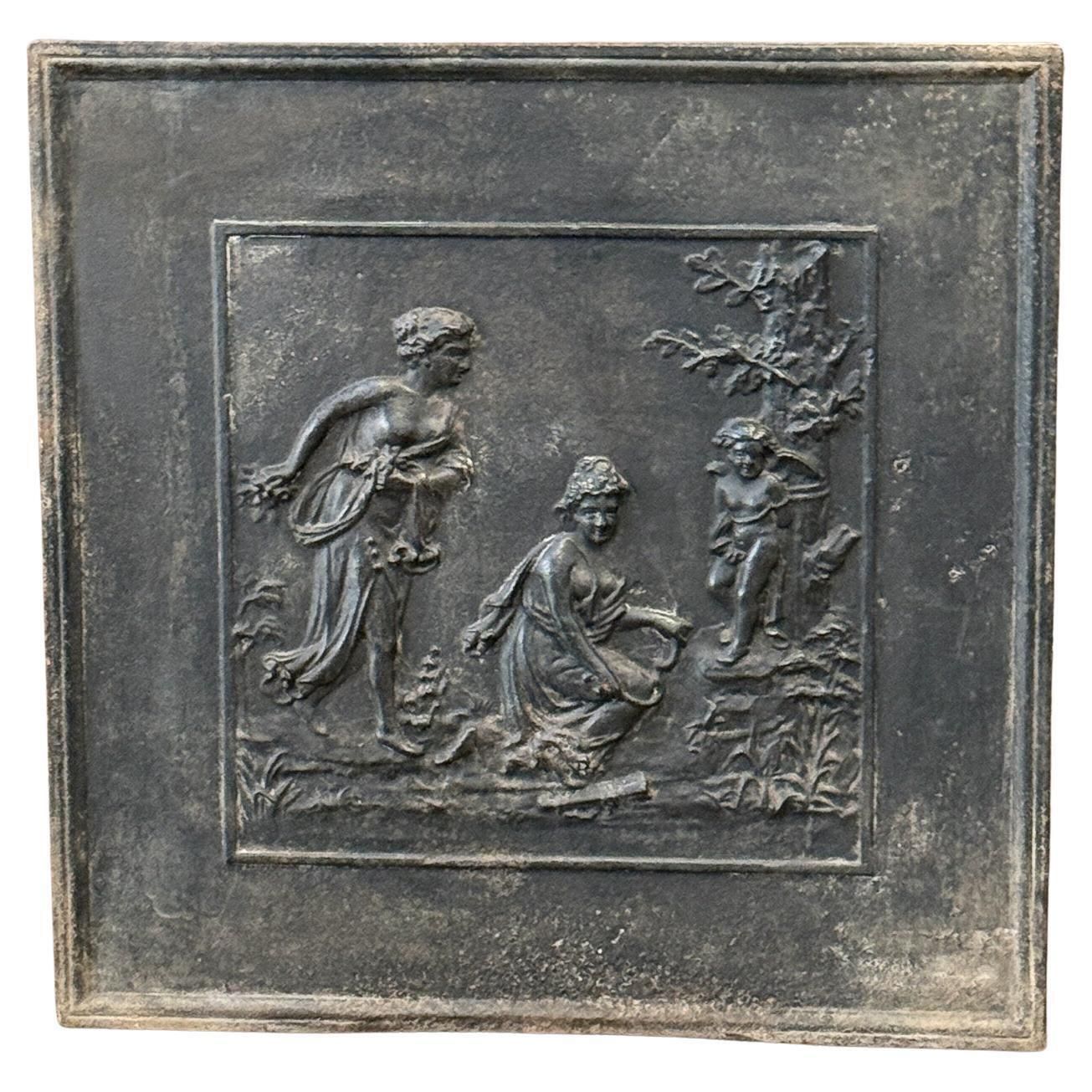 French Neoclassical 'Diana' Fireback / Backsplash, Early 19th Century Period