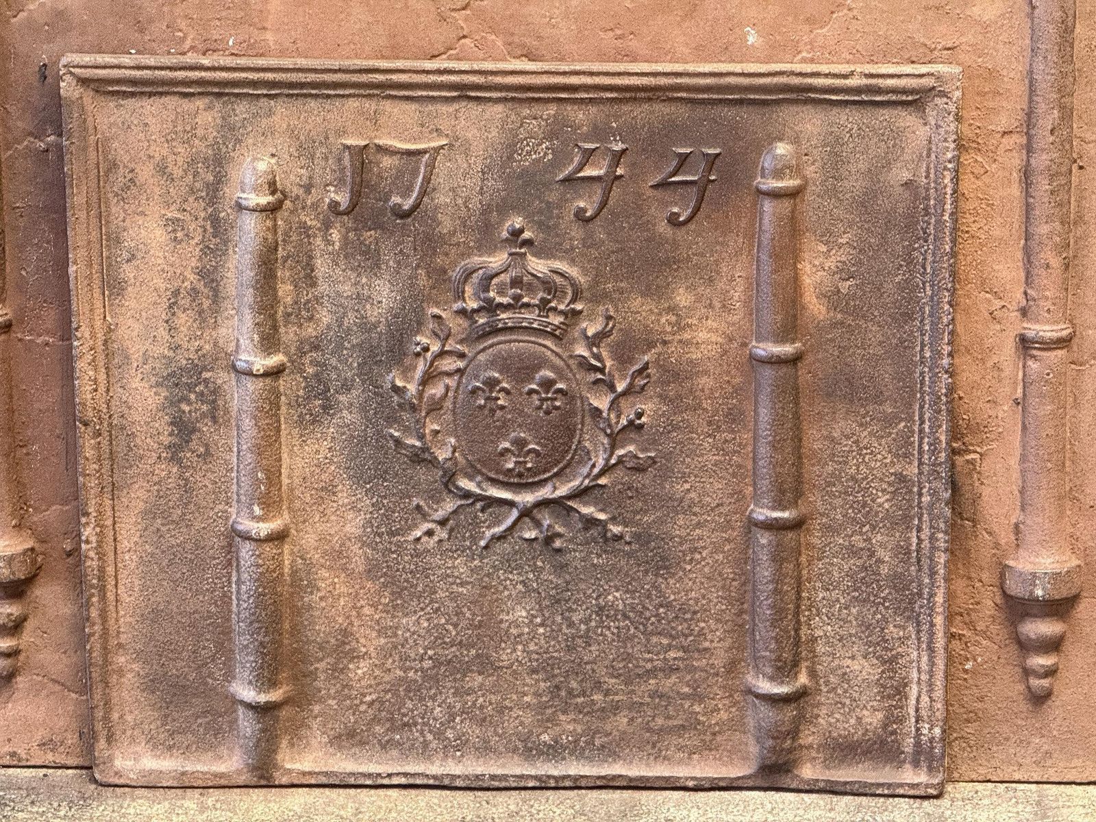 French Louis XV Arms Of France Fireback / Backsplash, Dated 1744 photo furniture