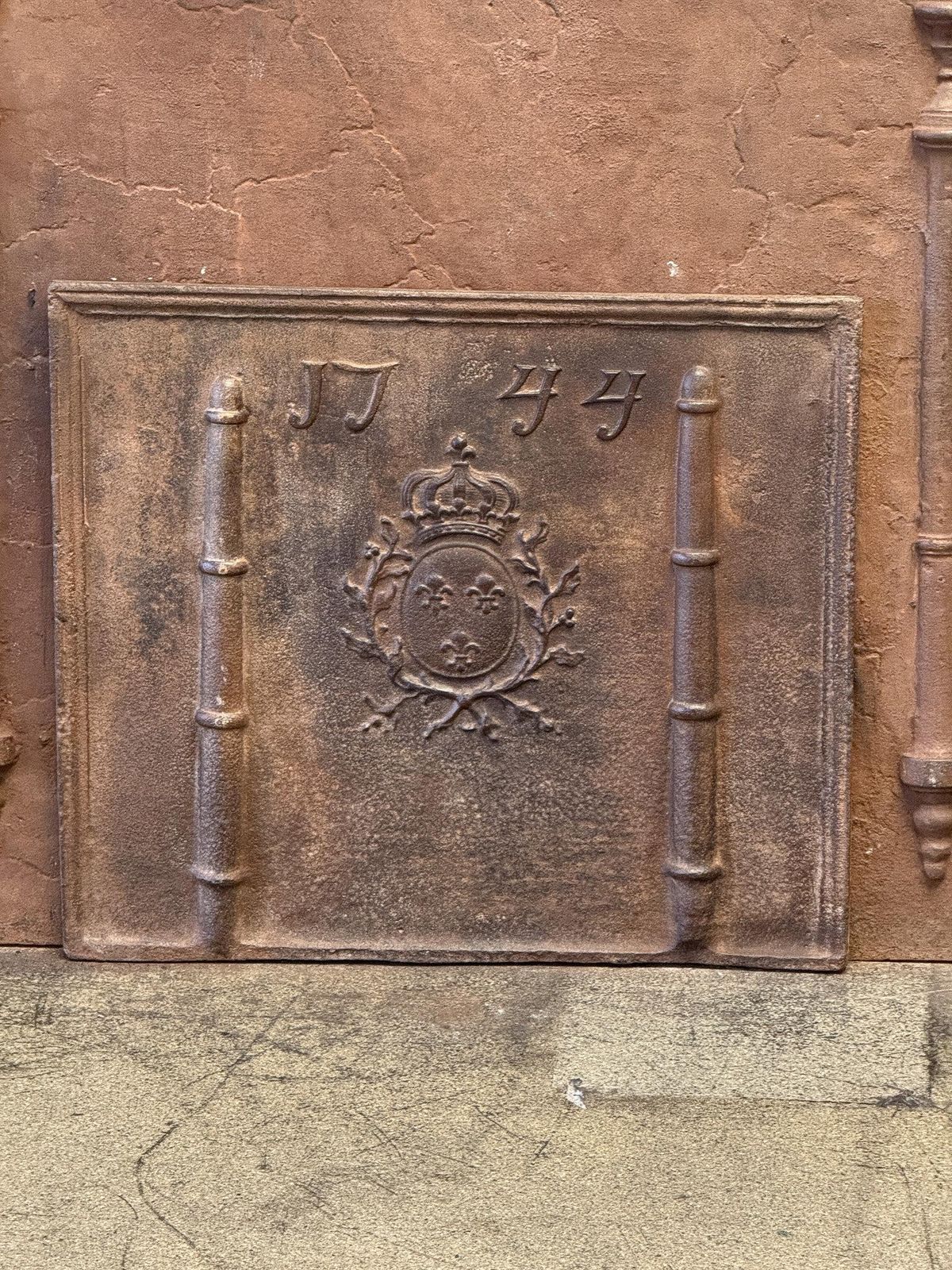 photo for sale French Louis XV Arms Of France Fireback / Backsplash, Dated 1744