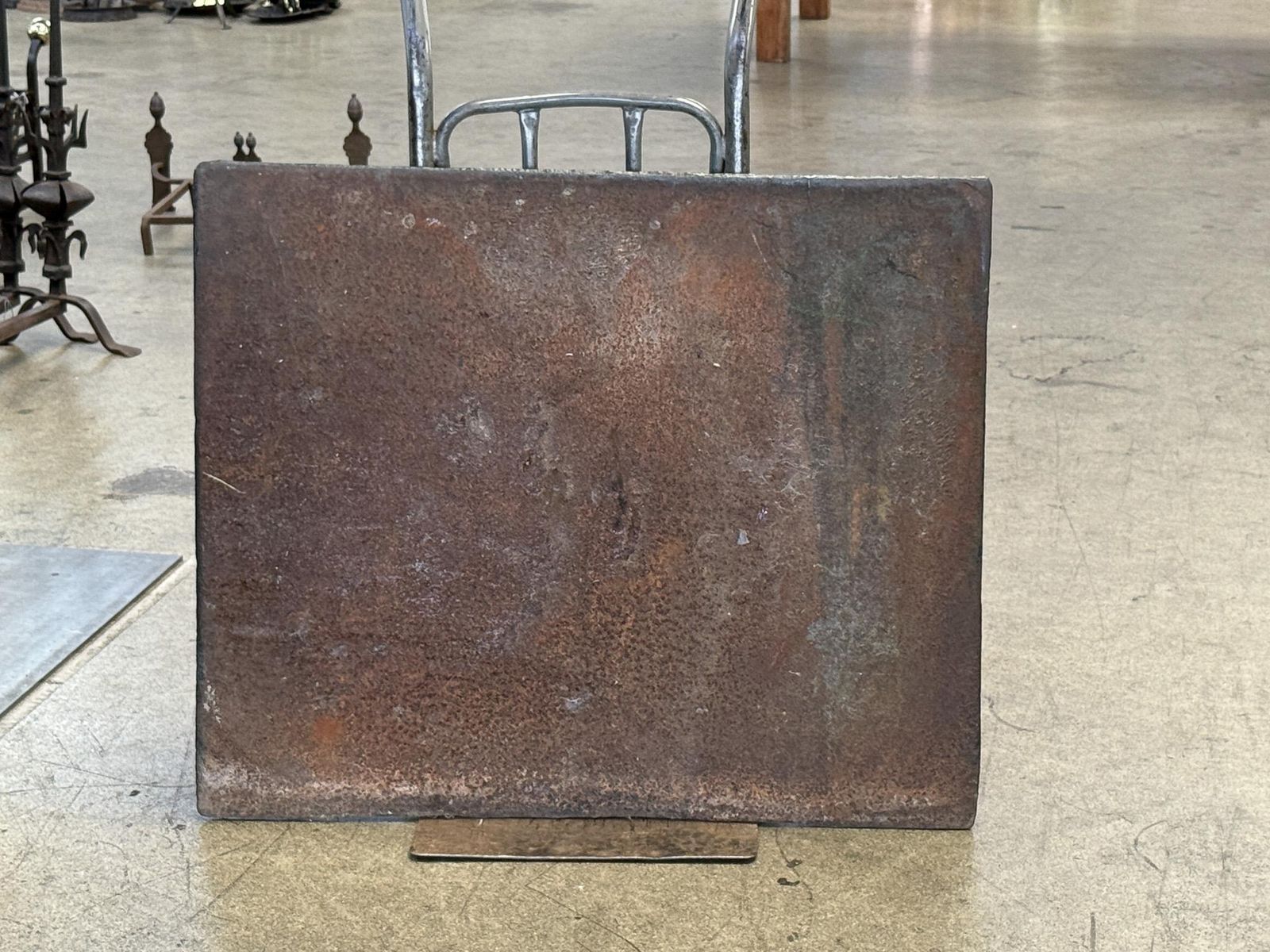 1127.0 17th Century French Fireback / Backsplash With Pillars And Fleurs De Lys photo
