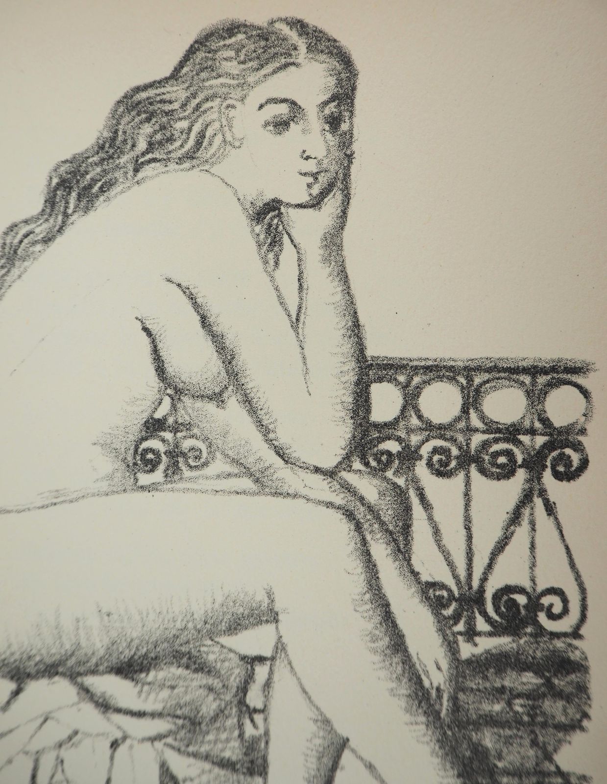 Paul Delvauxdreaming Nude   Original Lithograph (Mourlot)1950 photo for sale