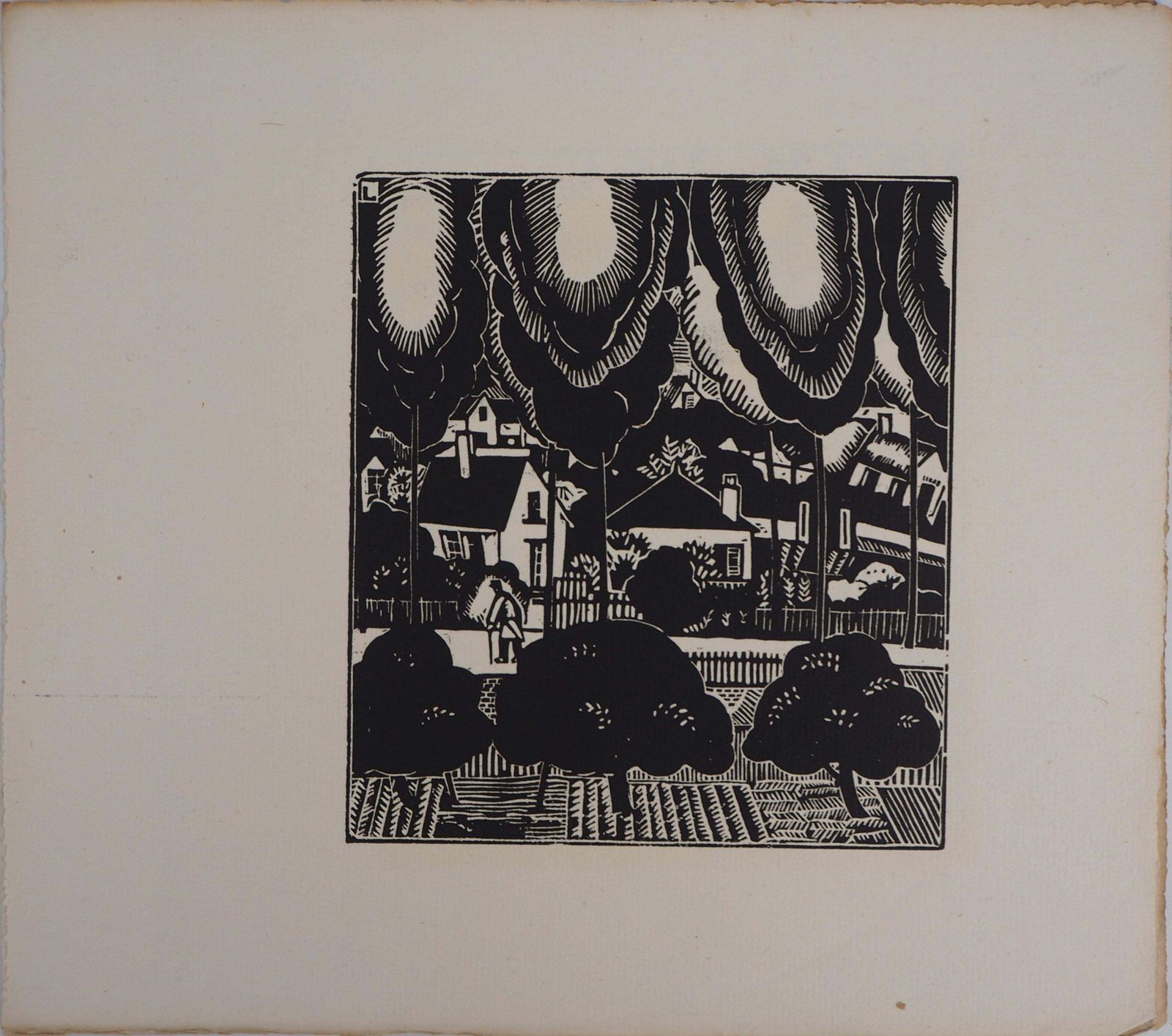 Jean Emile Laboureurthe Convalescent On The Road   Original Woodcut   19191919