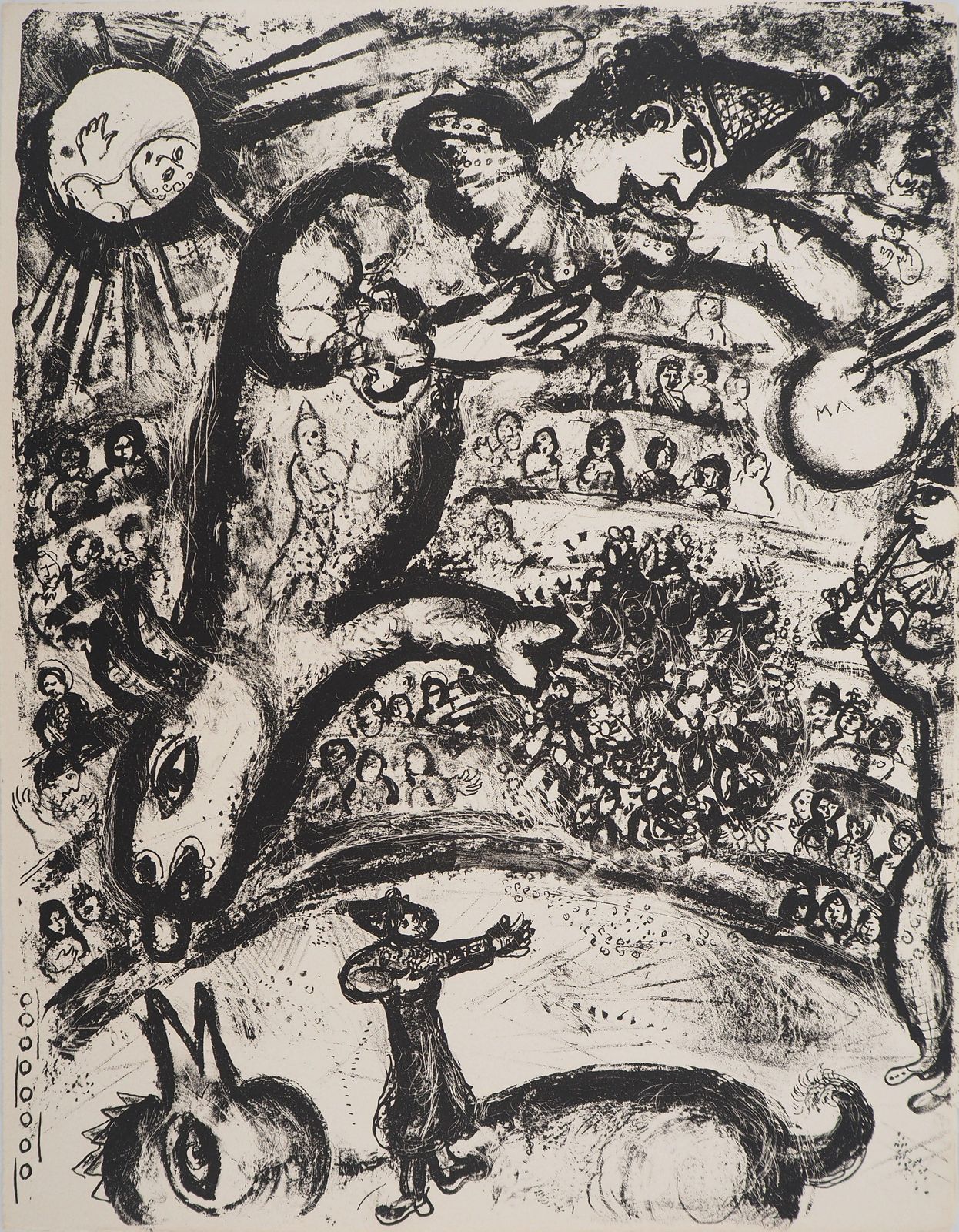 Marc Chagallthe Circus : On Stage   Original Lithograph (Mourlot #526)1967