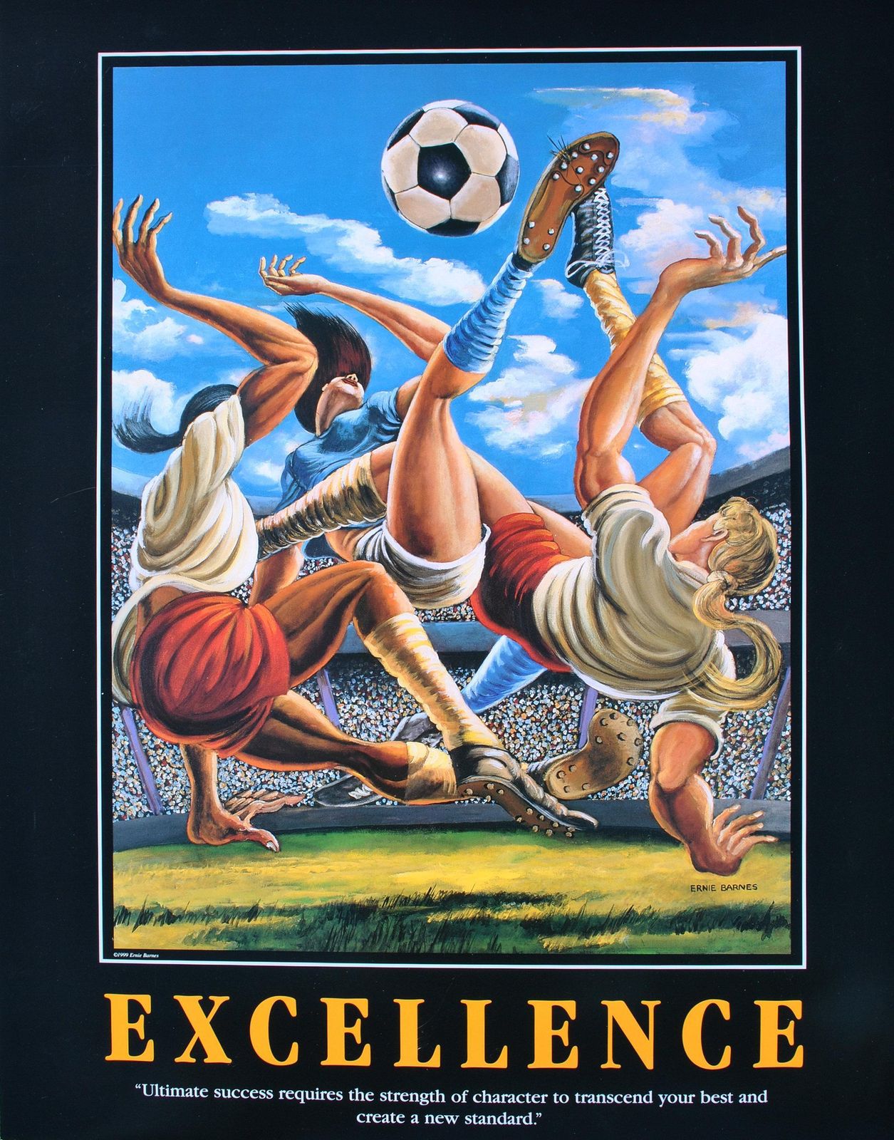 Ernie Barnesfootball   Excellence   Original Screen Print2003