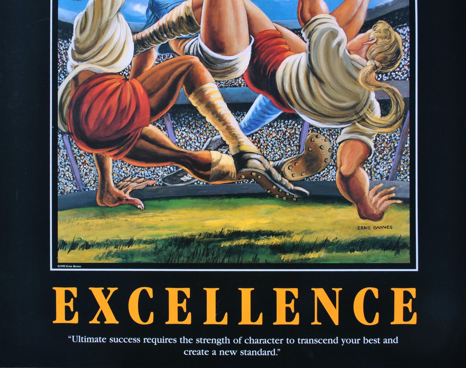 Ernie Barnesfootball   Excellence   Original Screen Print2003 photo Art