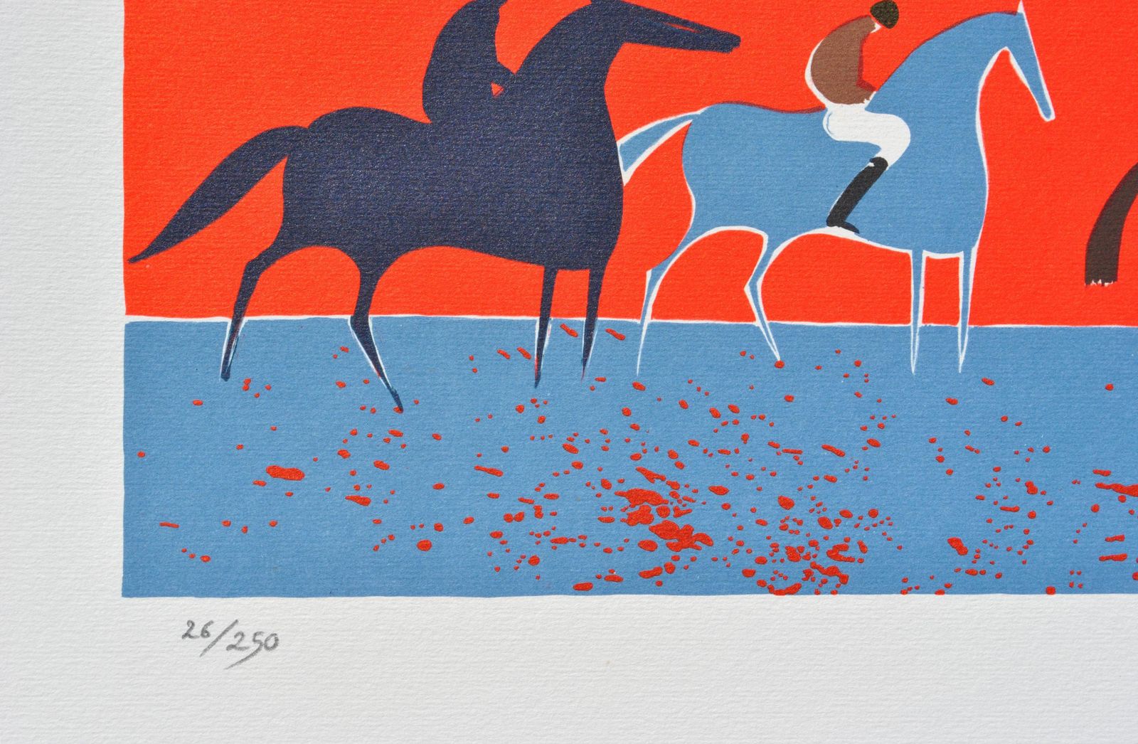 Serge Lassushorses : Riders And Flaming Forest   Original Lithograph, Handsigned & Ltd /2501982 photo 88.0