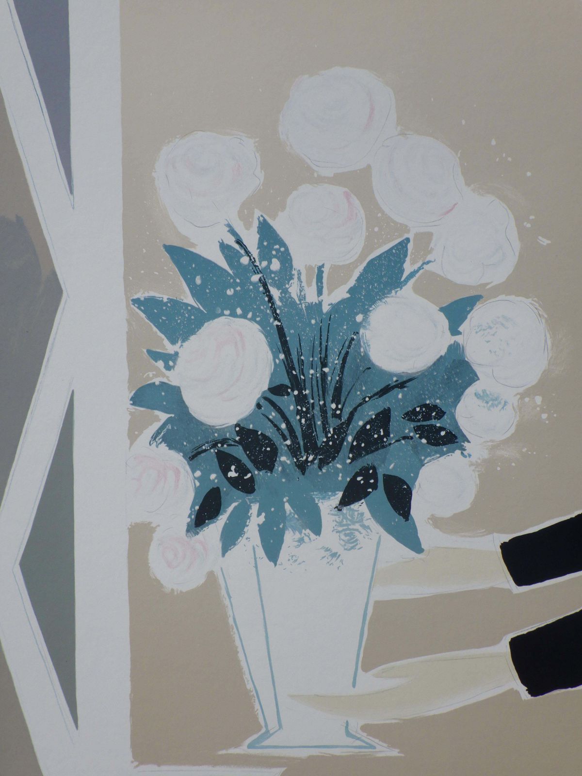 Serge Lassusflowers   The White Bouquet   Original Lithograph, Handsigned & Ltd /6001982 photo 87.0