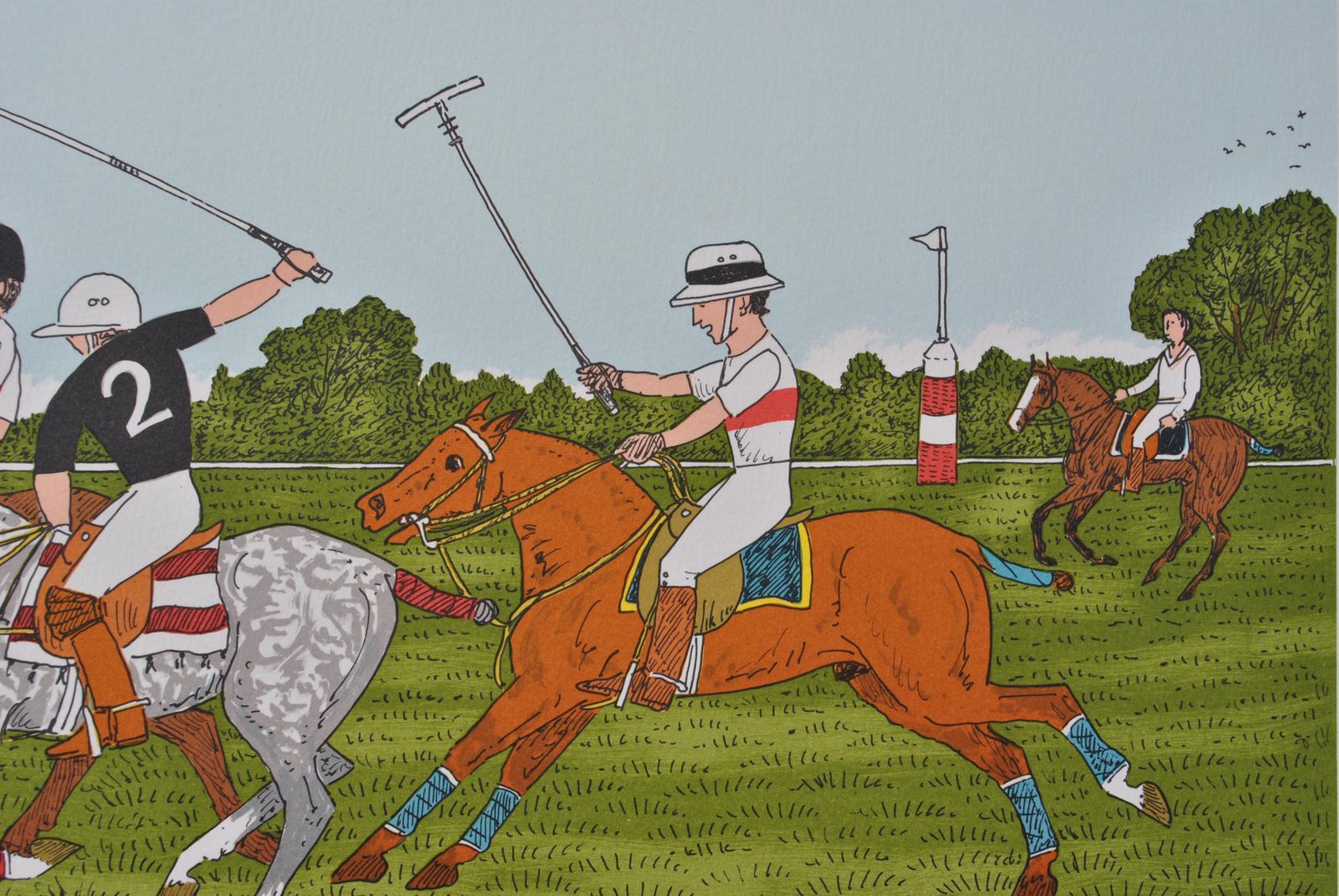 Vincent Haddelseyhorse : Polo Game   Original Lithograph, Handsigned & Ltd /1001974 photo vinterior