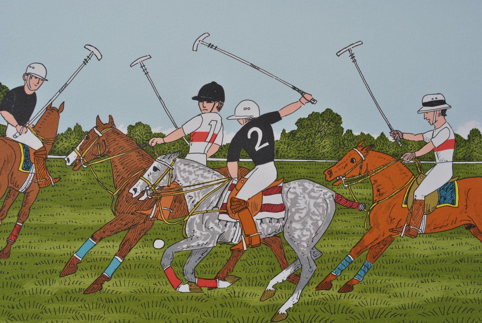 Vincent Haddelseyhorse : Polo Game   Original Lithograph, Handsigned & Ltd /1001974 photo buy