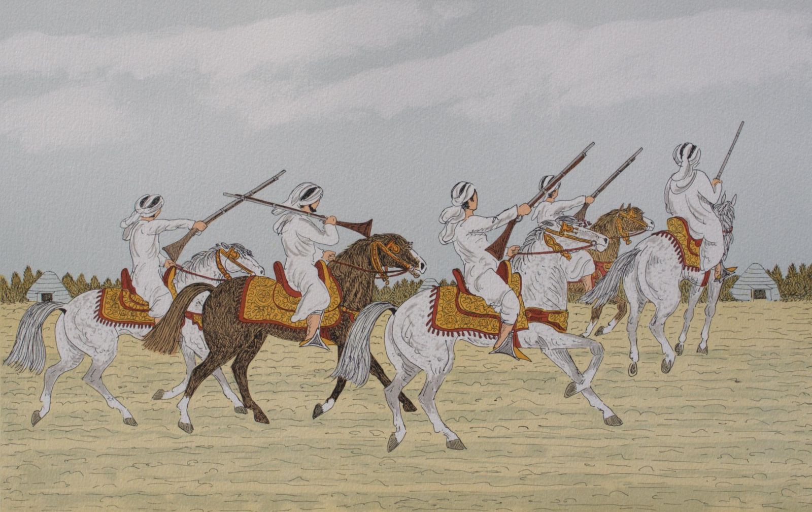 Vincent Haddelseyhorse : Moroccan Riders   Original Lithograph, Handsigned & Ltd /1001974 photo for sale