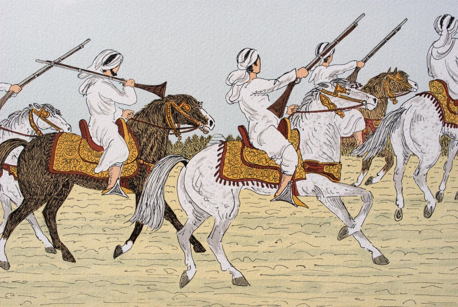 Vincent Haddelseyhorse : Moroccan Riders   Original Lithograph, Handsigned & Ltd /1001974 photo buy