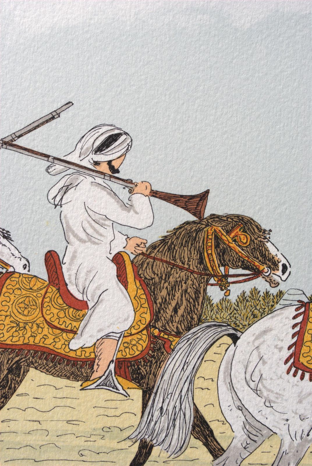 photo furniture Vincent Haddelseyhorse : Moroccan Riders   Original Lithograph, Handsigned & Ltd /1001974