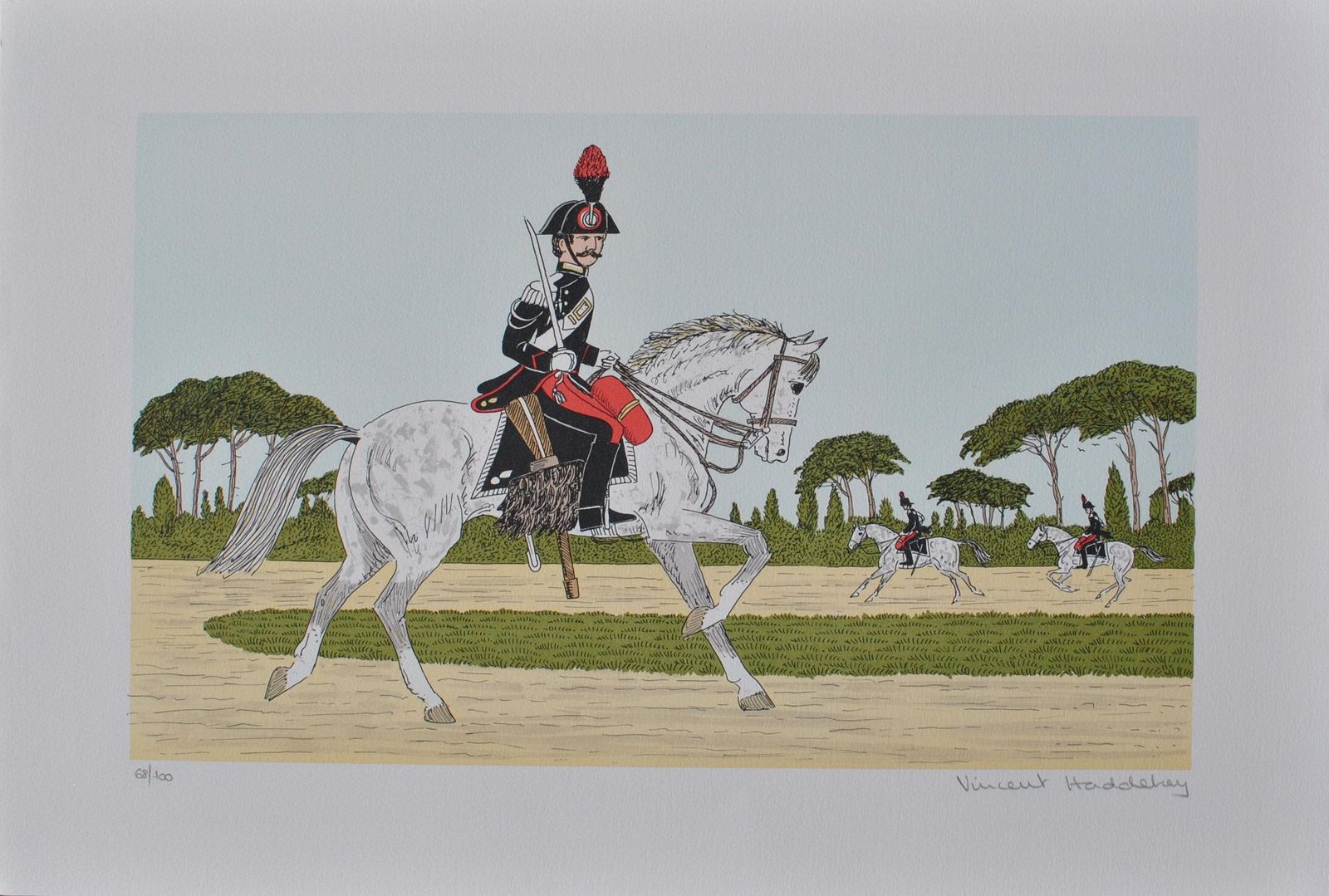 Vincent Haddelseyhorse : Cavalry School At Saumur   Original Lithograph, Handsigned & Ltd /1001974