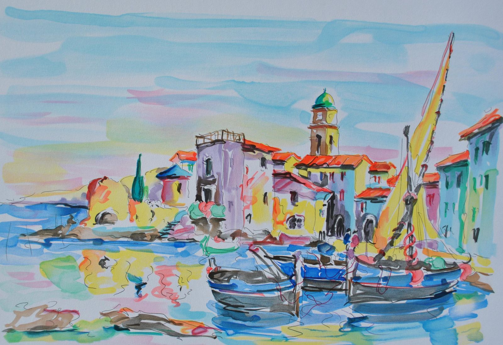 Oliver Zladkuriviera : Saint Tropez   Original Lithograph, Handsigned & Ltd /6001982 photo furniture
