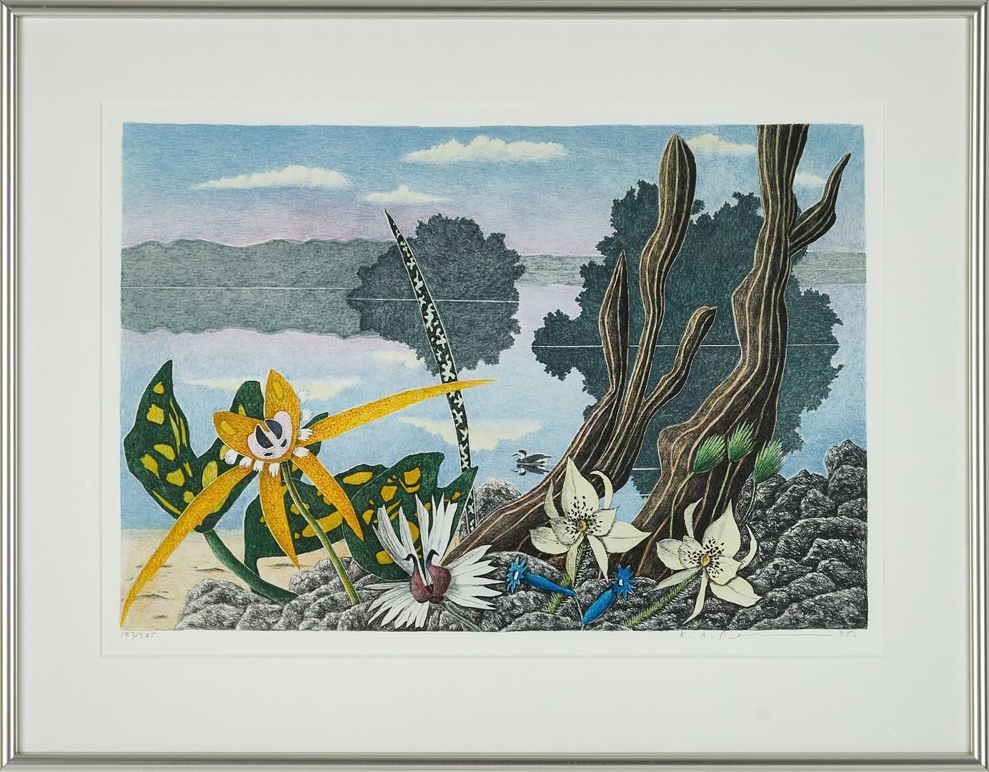 Karl Axel Pehrson Fantasy Landscape, Color Lithograph photo furniture