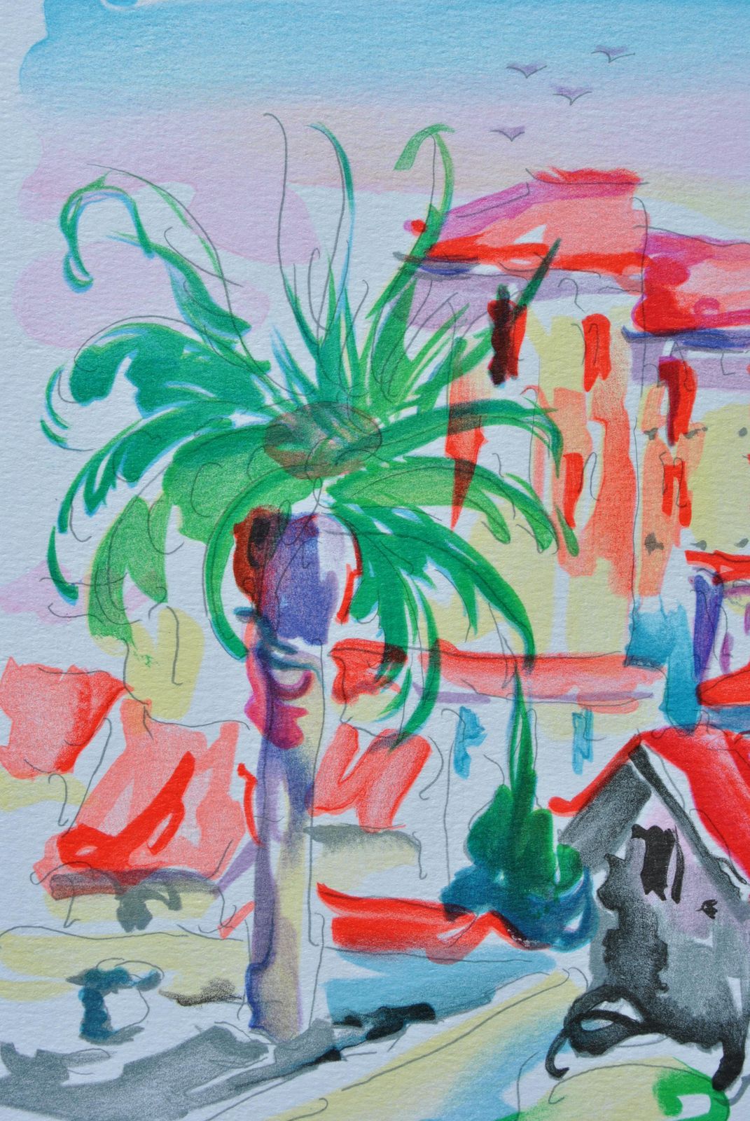 Oliver Zladkuriviera : Saint Tropez Village   Original Lithograph, Handsigned & Ltd /2501982 photo 87.0