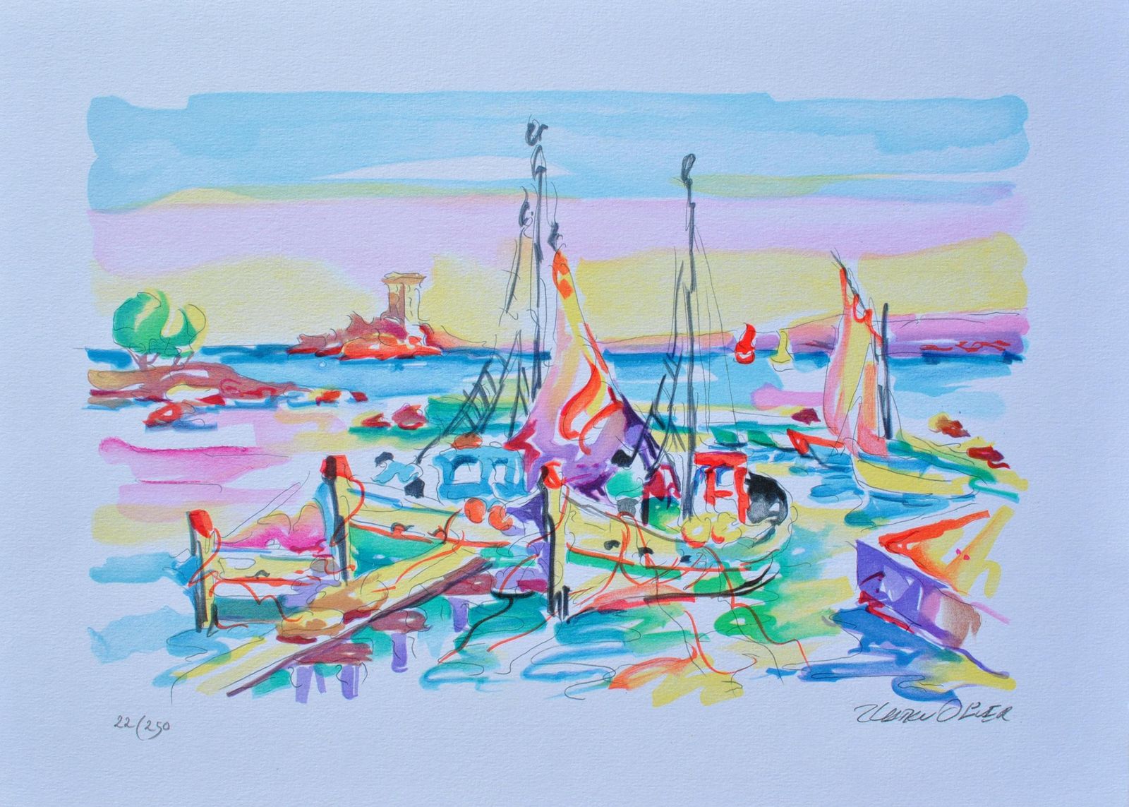 Oliver Zladkuriviera :  Fishermen At Cassis   Original Lithograph, Handsigned & Ltd /2501982