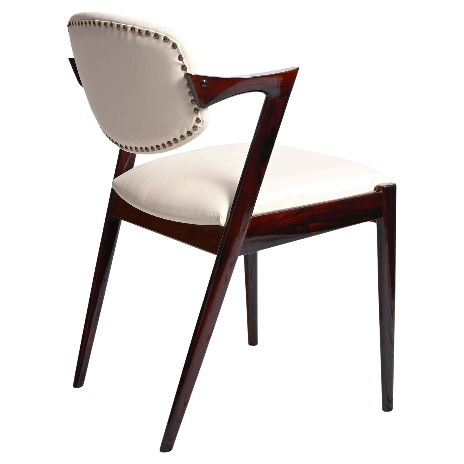 Hardwood And Leather Chairs By Kai Kristiansen Model 42