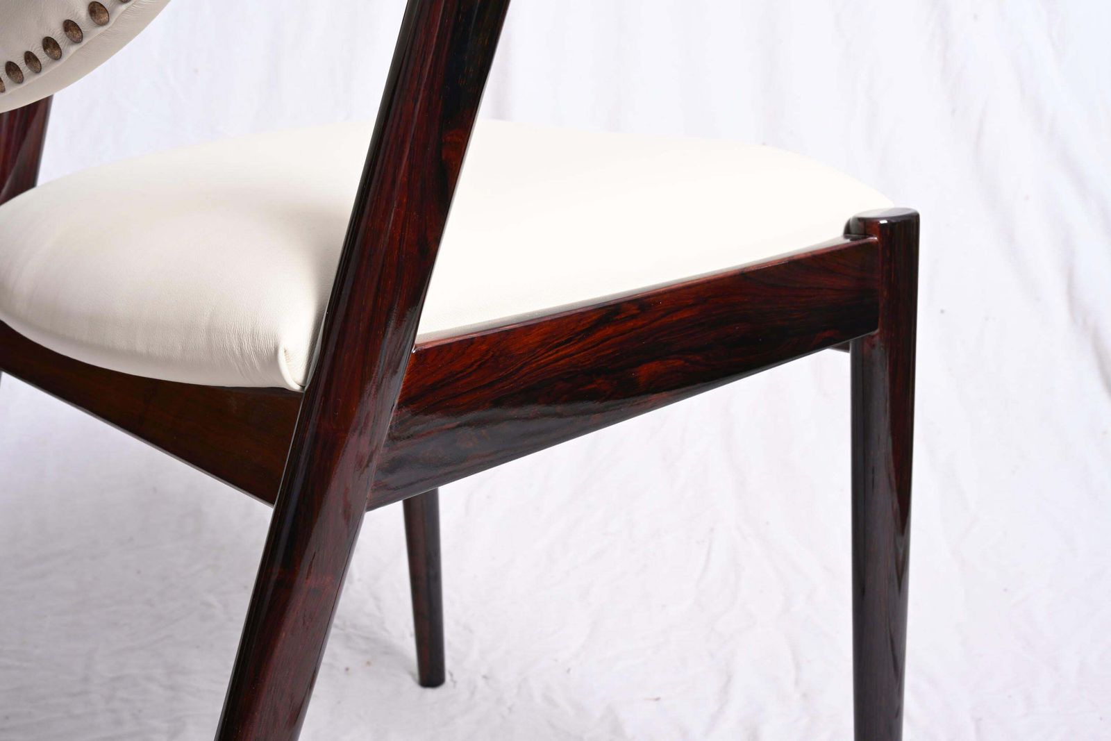 Furniture Hardwood And Leather Chairs By Kai Kristiansen Model 42 photo