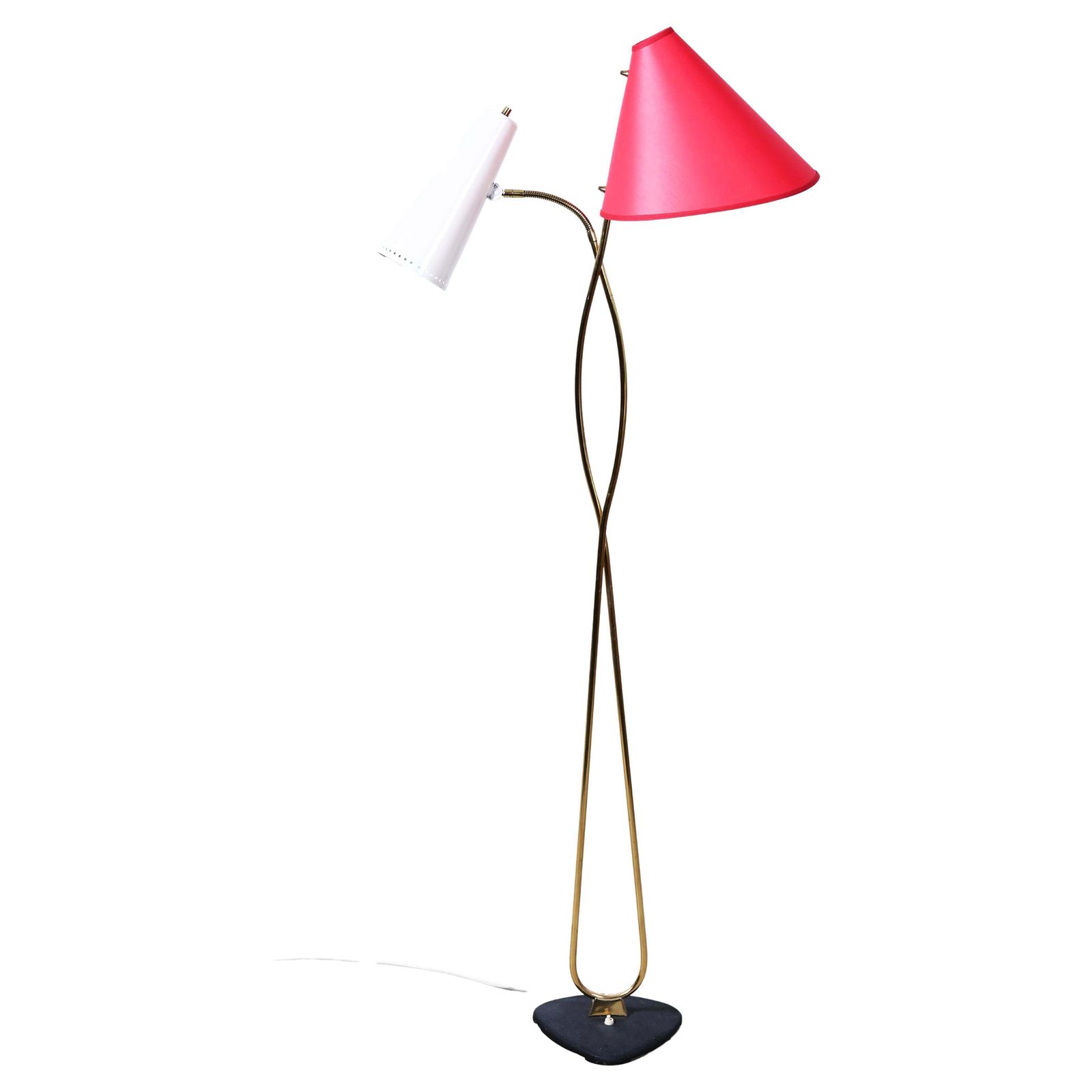 Rare Midcentury Brass Floor Lamp By Rupert Nikoll photo furniture