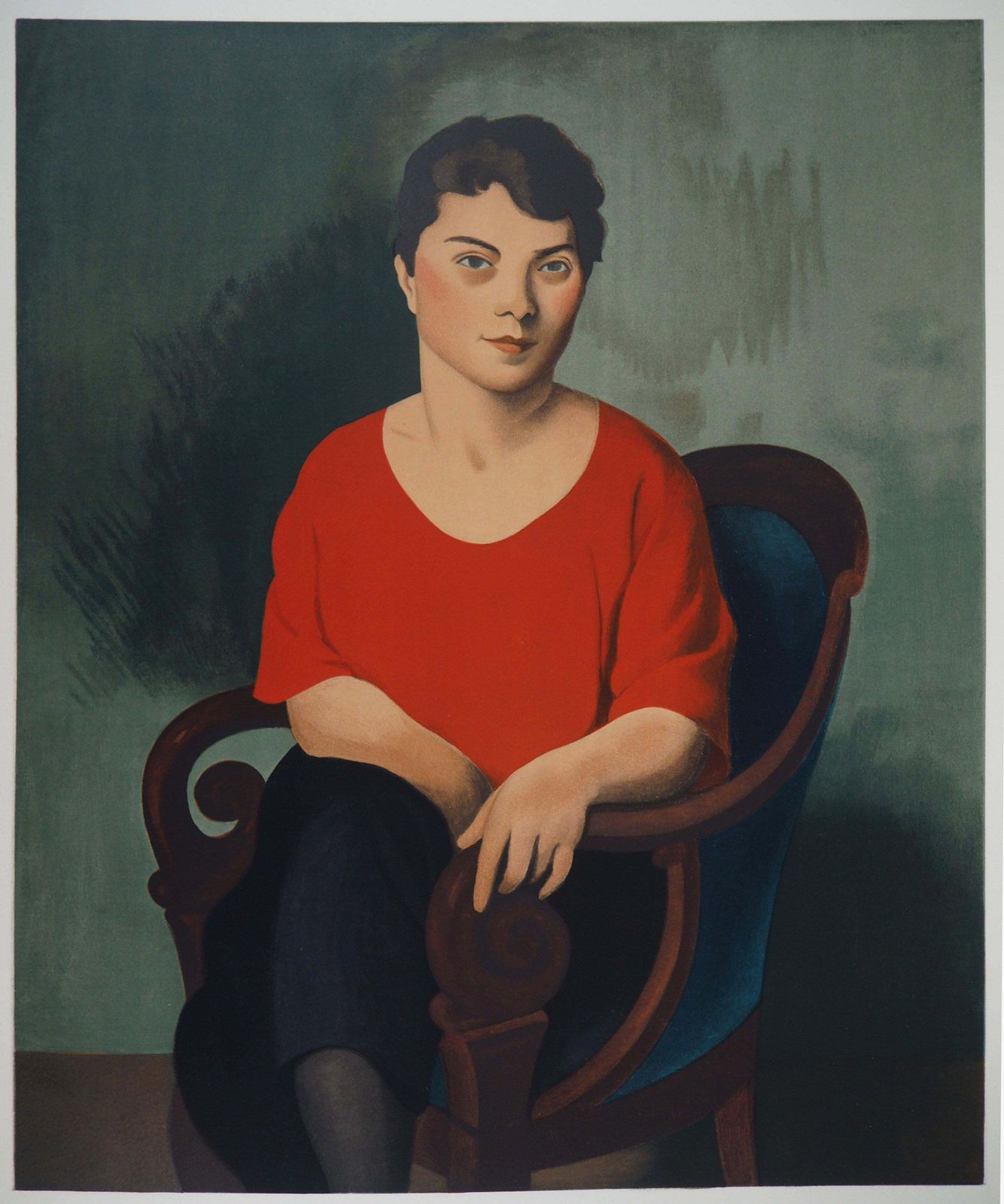 Roger De La Fresnayewoman With Red Pullover   Lithograph, Mourlot1968