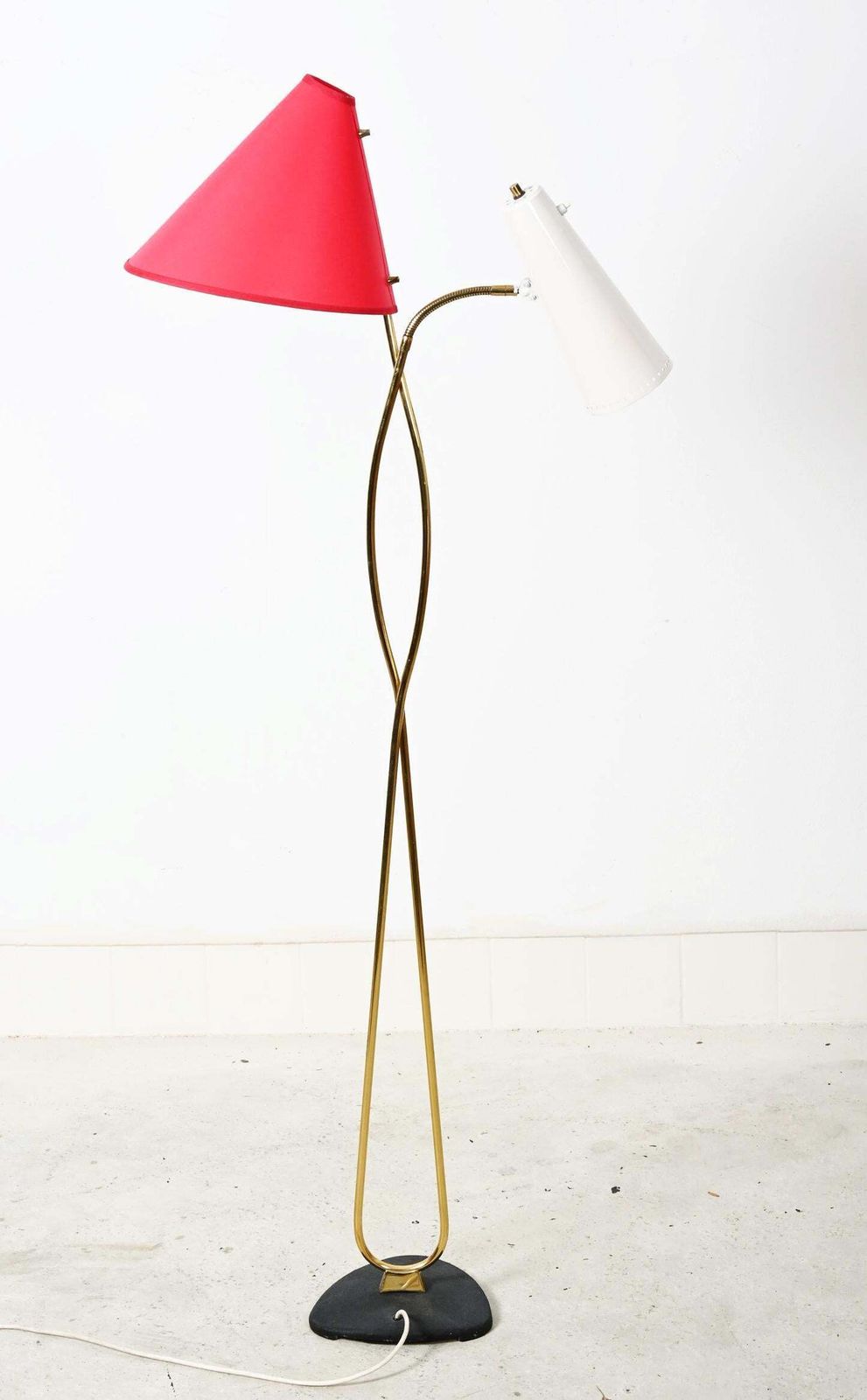 1897.0 Rare Midcentury Brass Floor Lamp By Rupert Nikoll photo