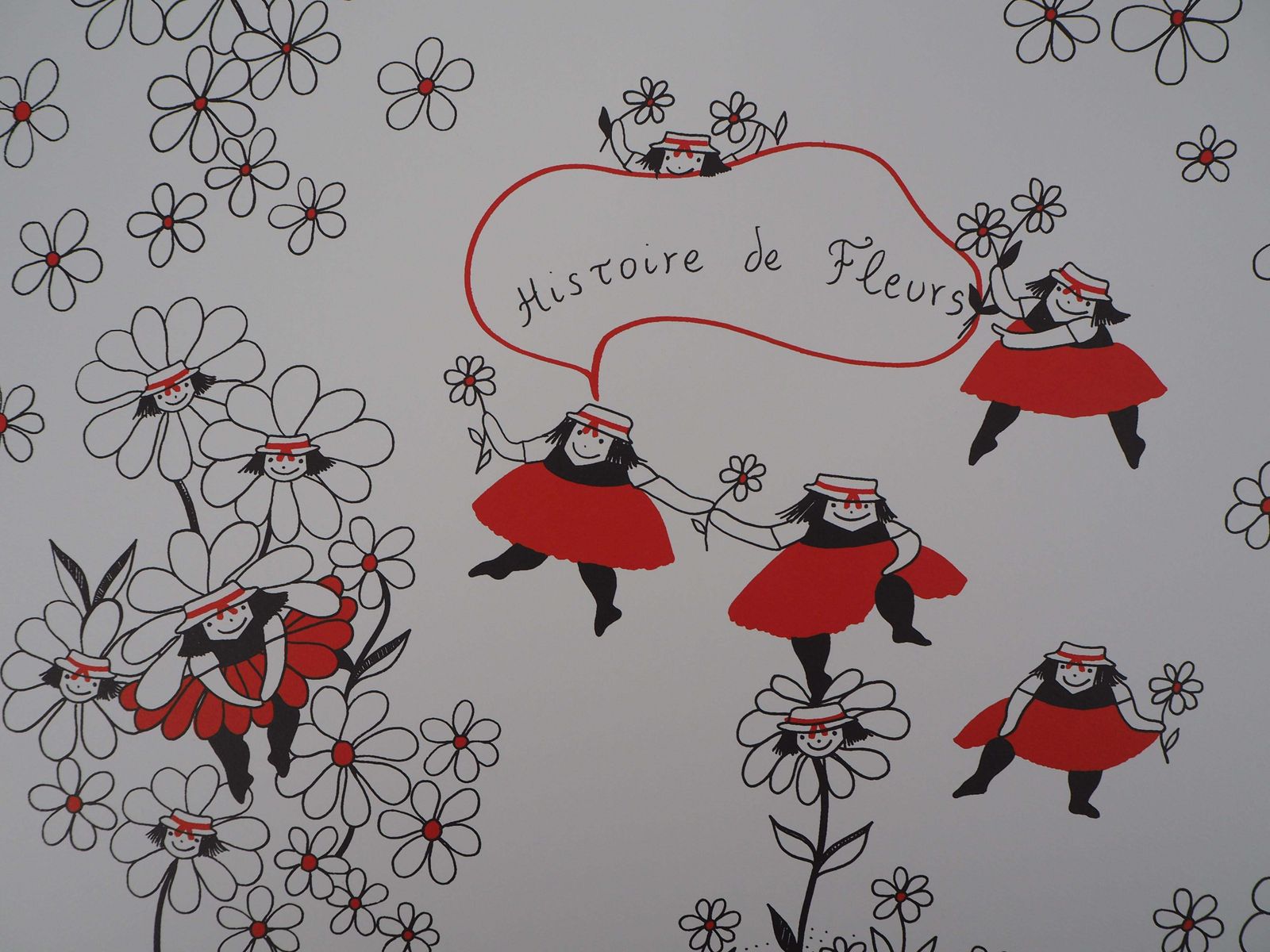Yves Saint Laurentla Vilaine Lulu Among The Flowers   Lithograph1985 photo furniture