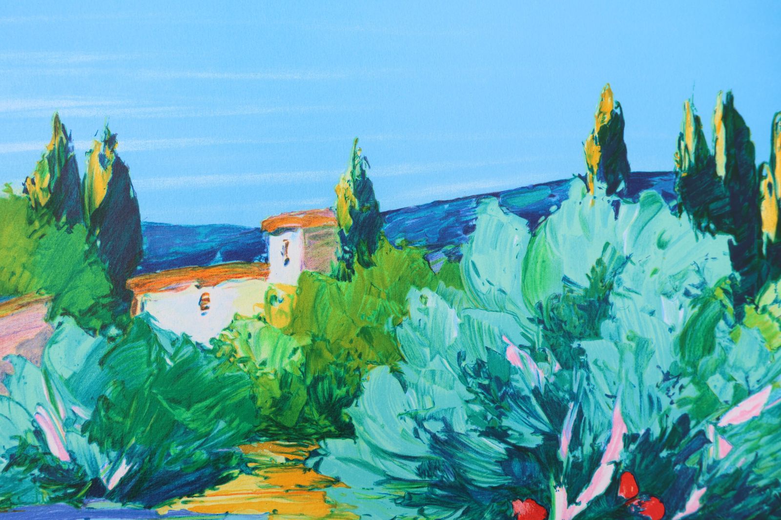 Serge Fenechprovencal Landscape   Original Lithograph, Handsigned & Ltd /2901982 photo vintage