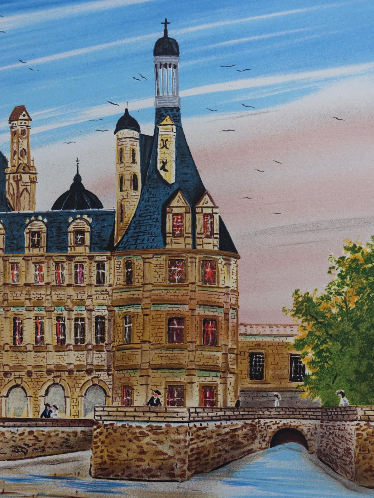 Dan Gandrefrench Castle : Chambord Castle   Original Lithograph, Handsigned & Ltd /2501982 photo vinterior