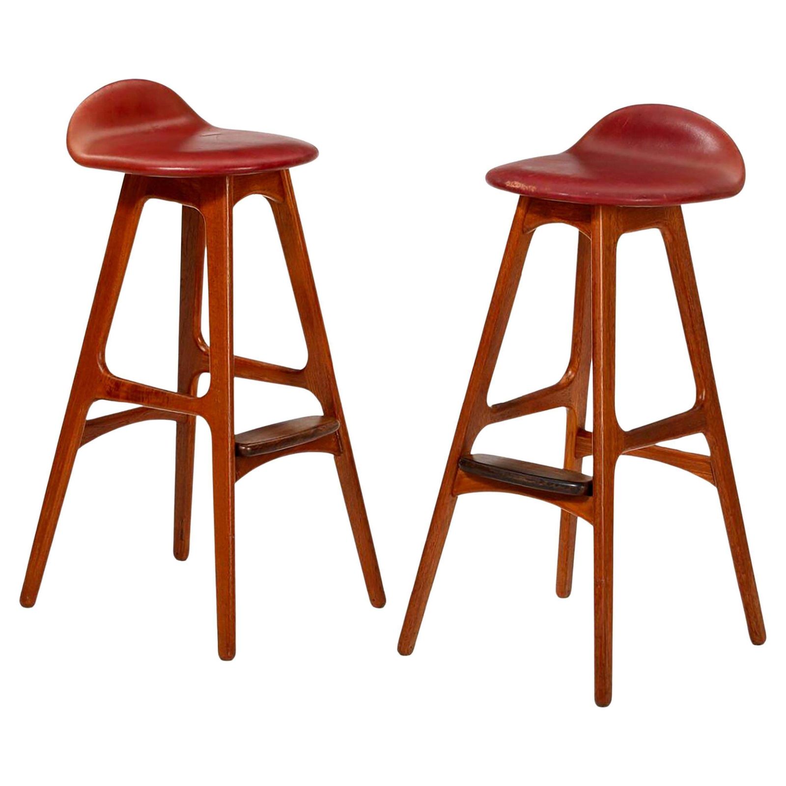 A Pair Of Erik Buck Od61 Bar Stools
